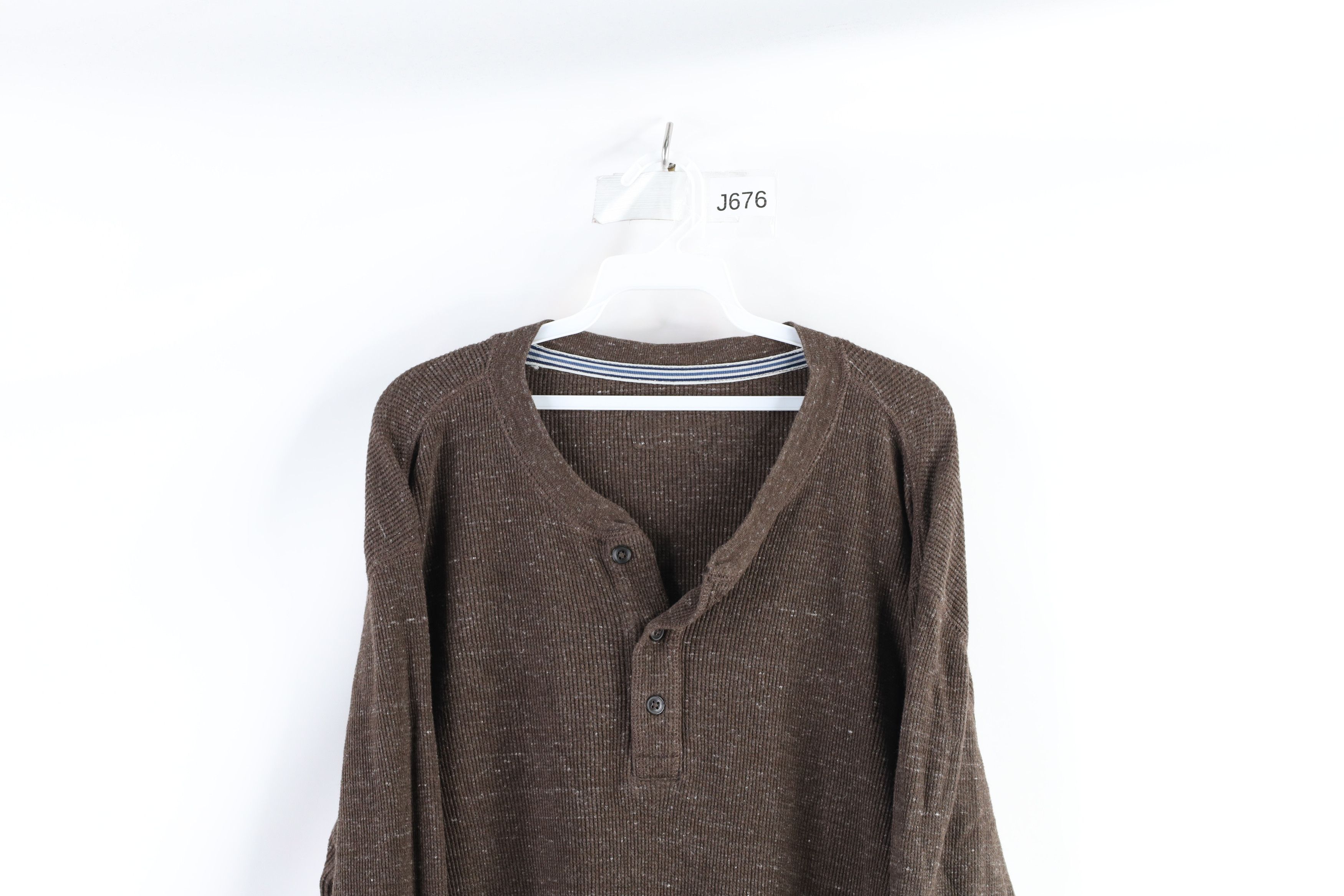 Vintage Vintage Streetwear Waffle Knit Long Sleeve Henley T-Shirt Size US XXL / EU 58 / 5 - 2 Thumbnail