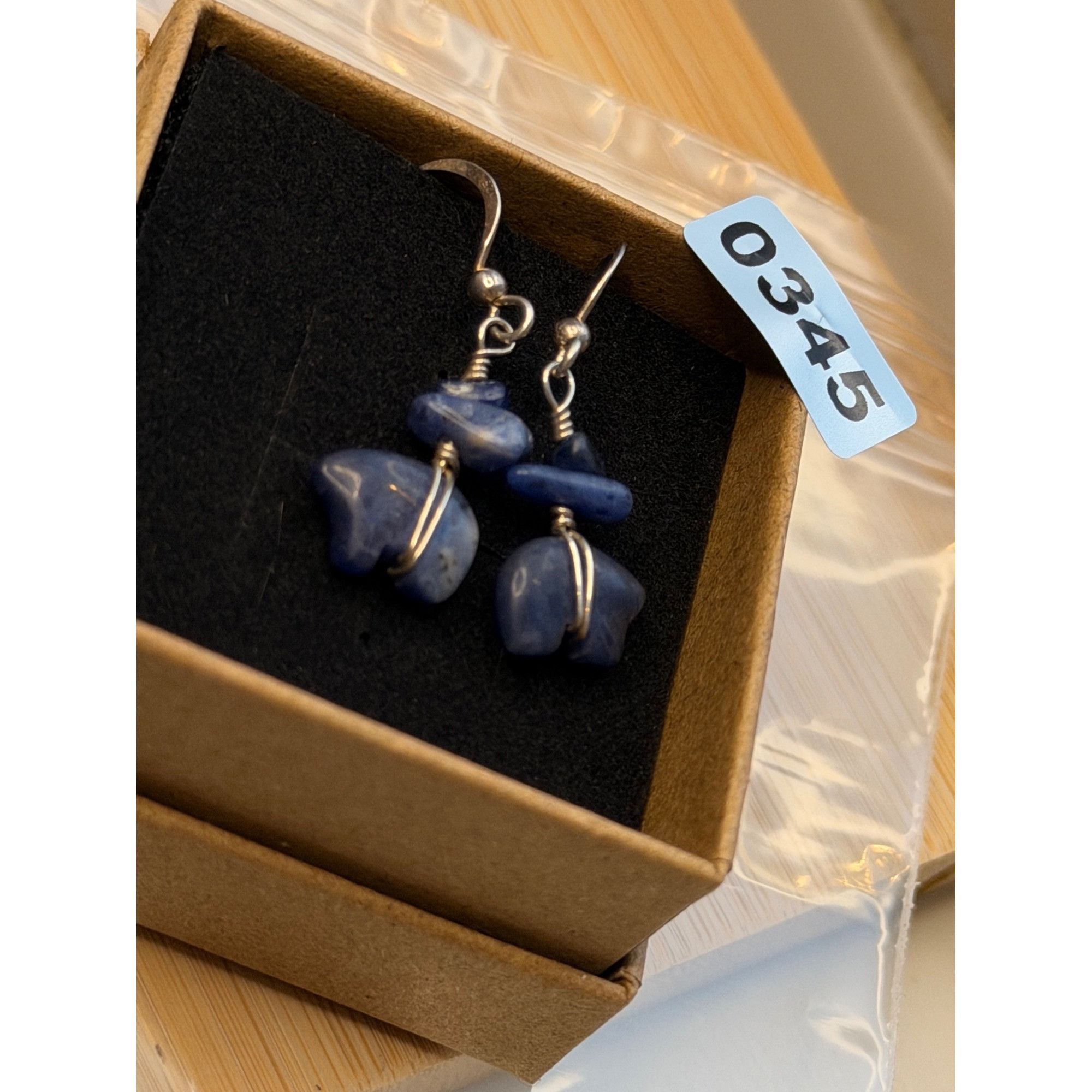 Handmade Sterling Silver Sodalite Bear Dangle Earrings Handmade With Size ONE SIZE - 5 Thumbnail