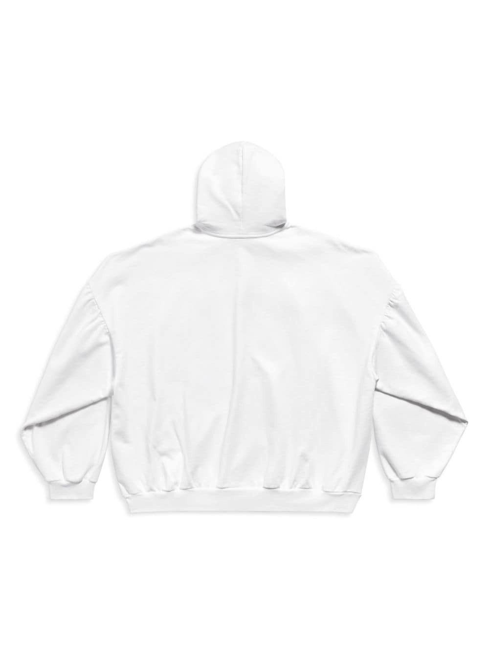 Balenciaga o1bcso1str0125 Back Flip Round Hoodie Oversized in White Size S / US 4 / IT 40 - 4 Thumbnail