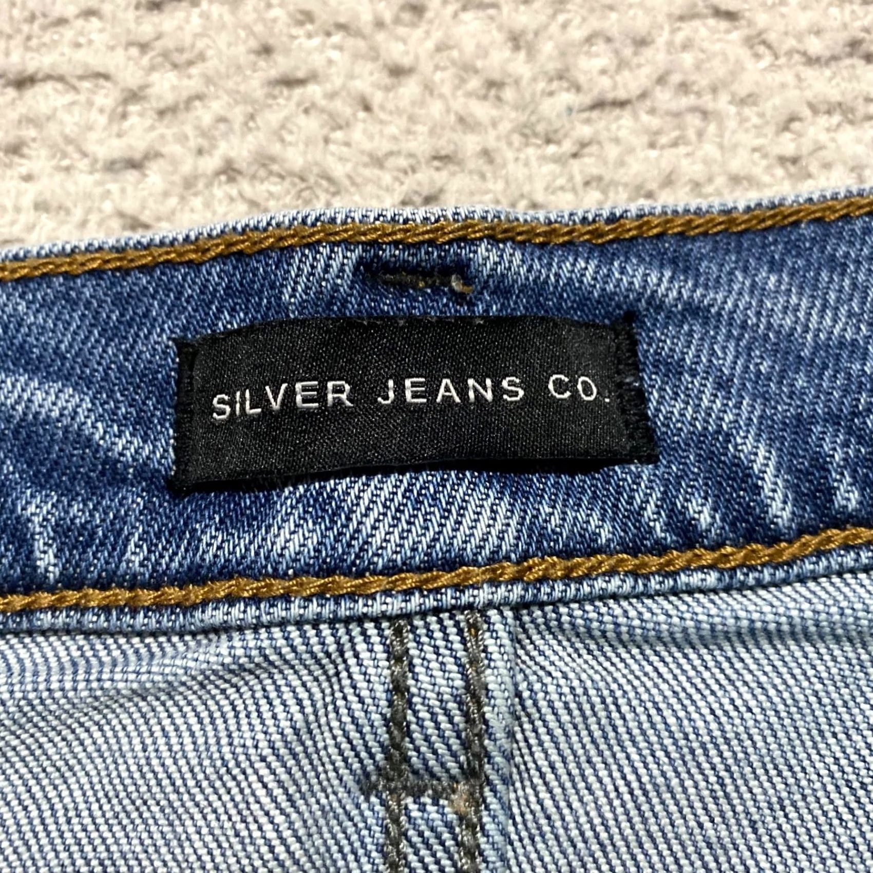 Silver Jeans Co. Silver Jeans Co Womens Jeans Blue Denim Medium Wash Straight High Rise 29 Adult Womens XS-Plus? Size 29" - 3 Thumbnail