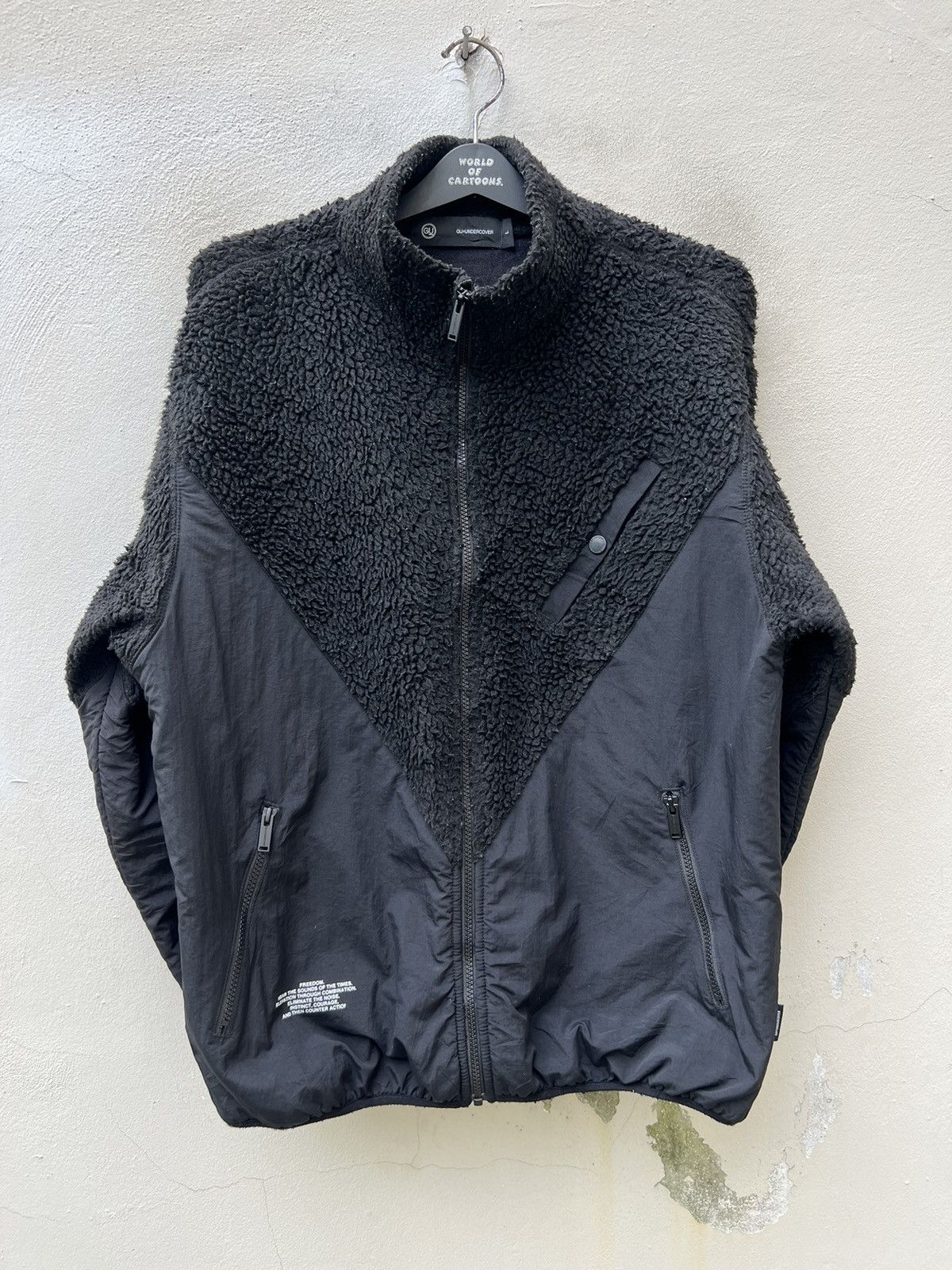 Undercover Undercover X Gu Black Hybrid Fleece Zipper Jacket Size US L / EU 52-54 / 3 - 12 Thumbnail