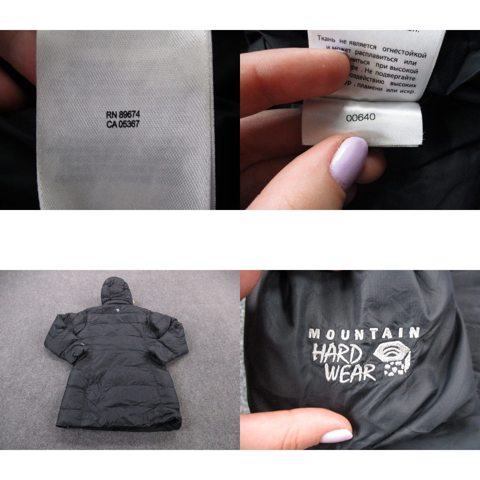 The Mountain Mountain Mountain Hard Wear Jacket Womens M Black Down Hooded Parka Puffer Casual Wind-Resistant Zip Pockets Lining Nylon Front Zip Hoodie Womens Size M / US 6-8 / IT 42-44 - 8 Thumbnail