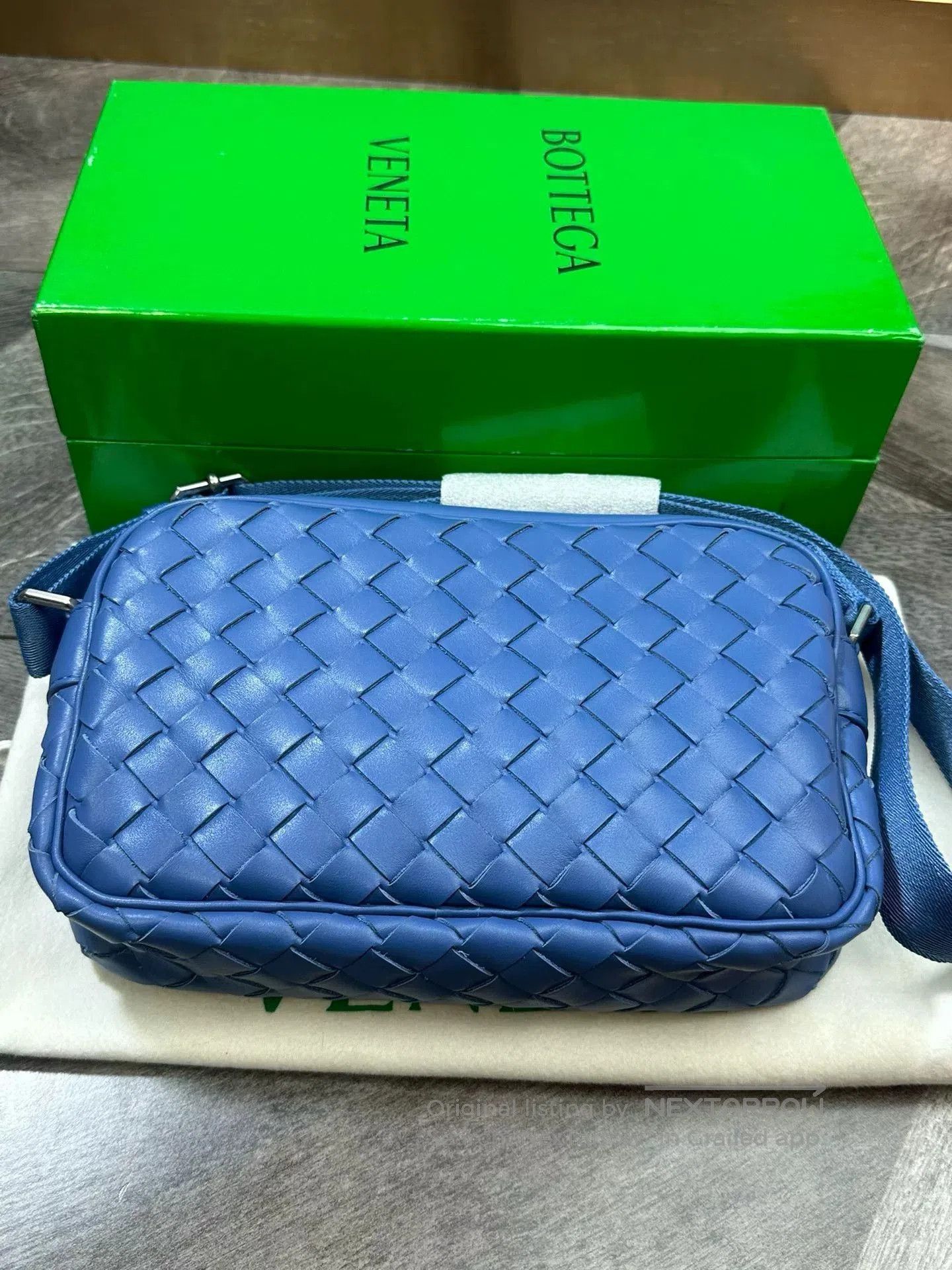 Bottega Veneta BV Blue Woven Camera Bag. Size ONE SIZE - 5 Thumbnail