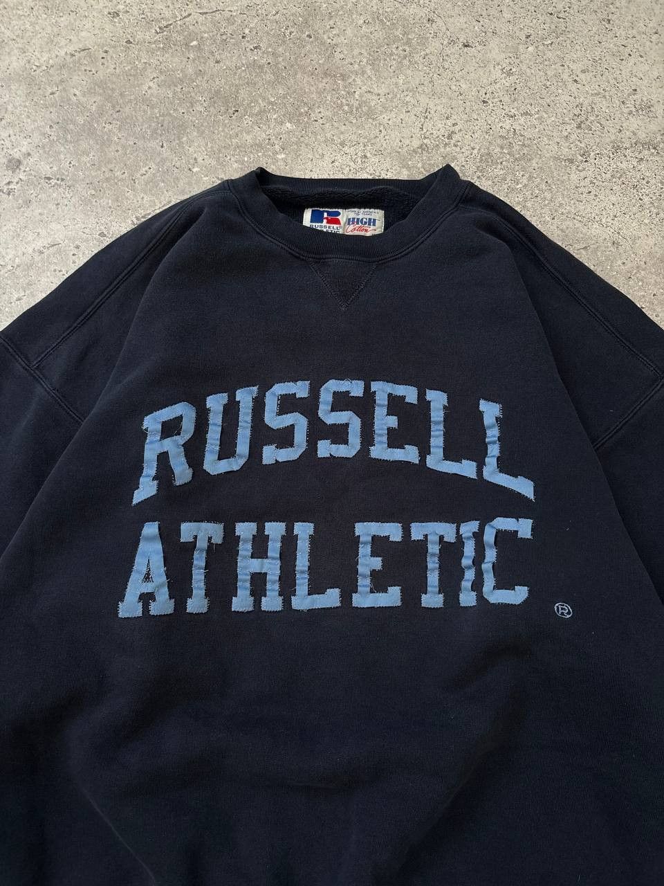 Vintage 00s Vintage Rare Russell Athletic Blue Blank Sweatshirt Size US XL / EU 56 / 4 - 2 Thumbnail