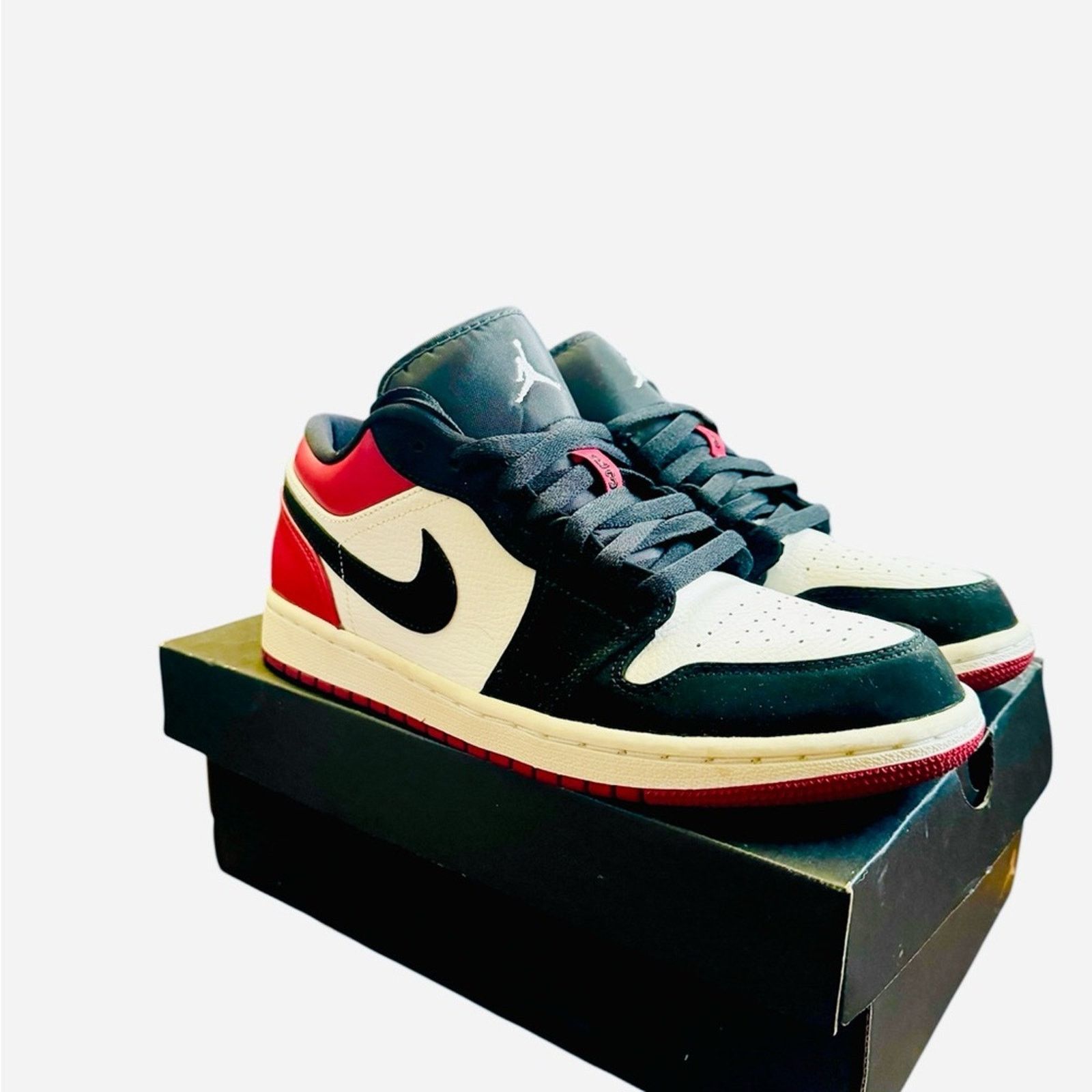 Nike Nike Air Jordan 1 Low Sneakers - Black, Red, White Size US 8 / EU 41 - 1 Thumbnail