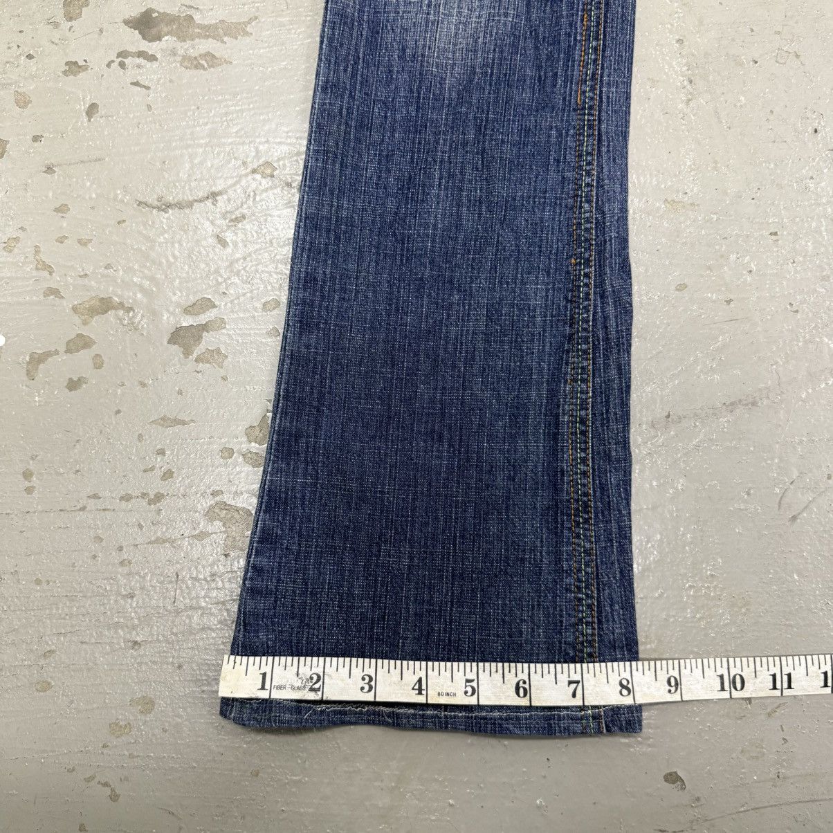 Hedi Slimane Denim bell bottom slim punk gothic japanese stud white lace Size US 28 / EU 44 - 7 Thumbnail