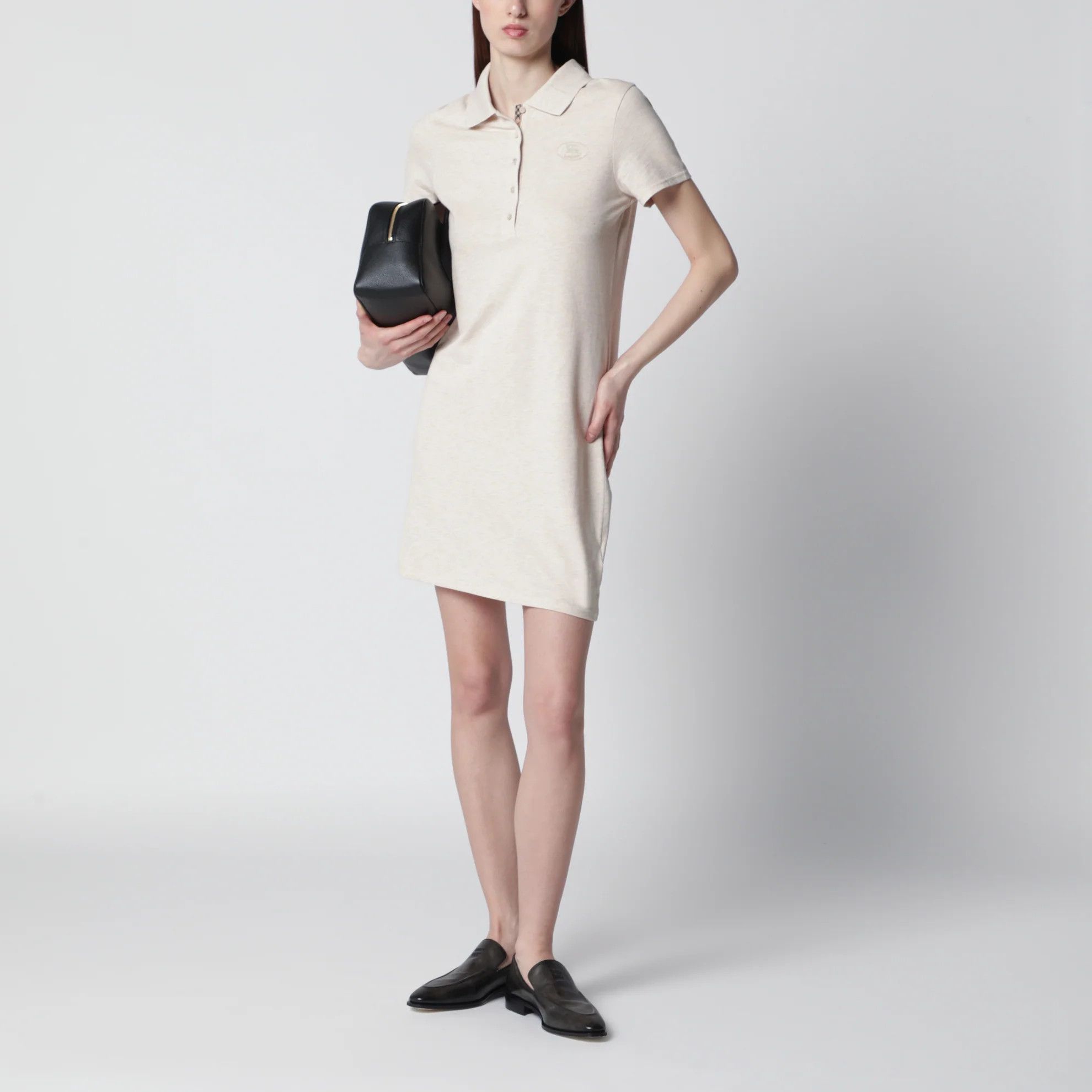 Burberry o1d2blof0426 Cotton Polo Dress in Beige Size M / US 6-8 / IT 42-44 - 2 Thumbnail