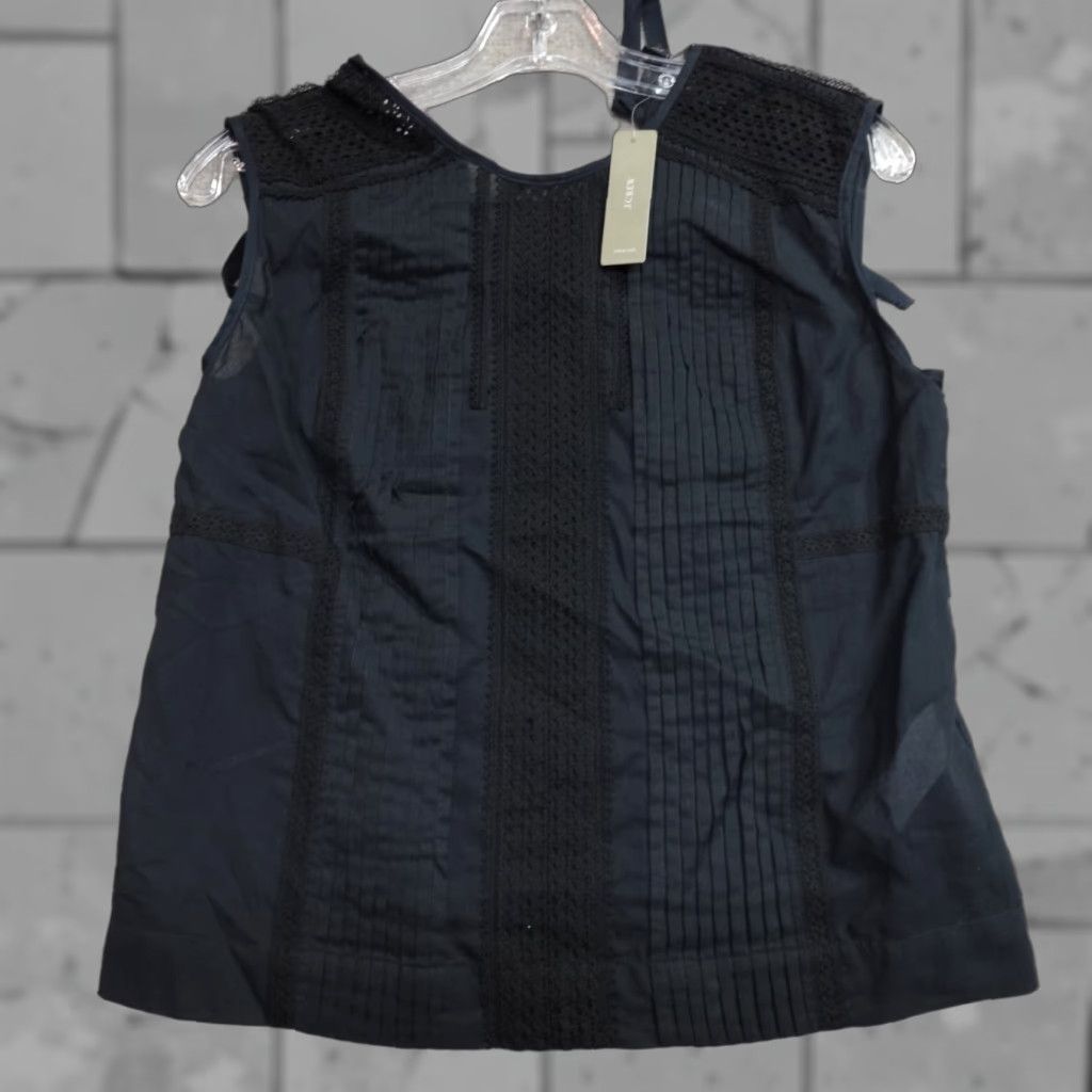 J.Crew J.CREW Womens Top Blouse Sleeveless Black Cotton Tie Neck Lightweight 2 Regular Womens Size XS / US 0-2 / IT 36-38 - 1 Thumbnail