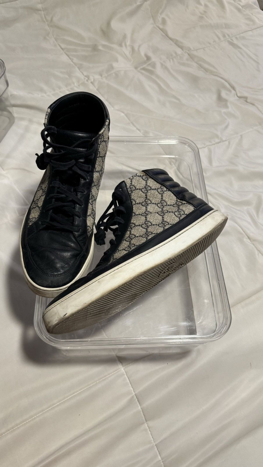 Gucci High-Top Sneakers monogram leather