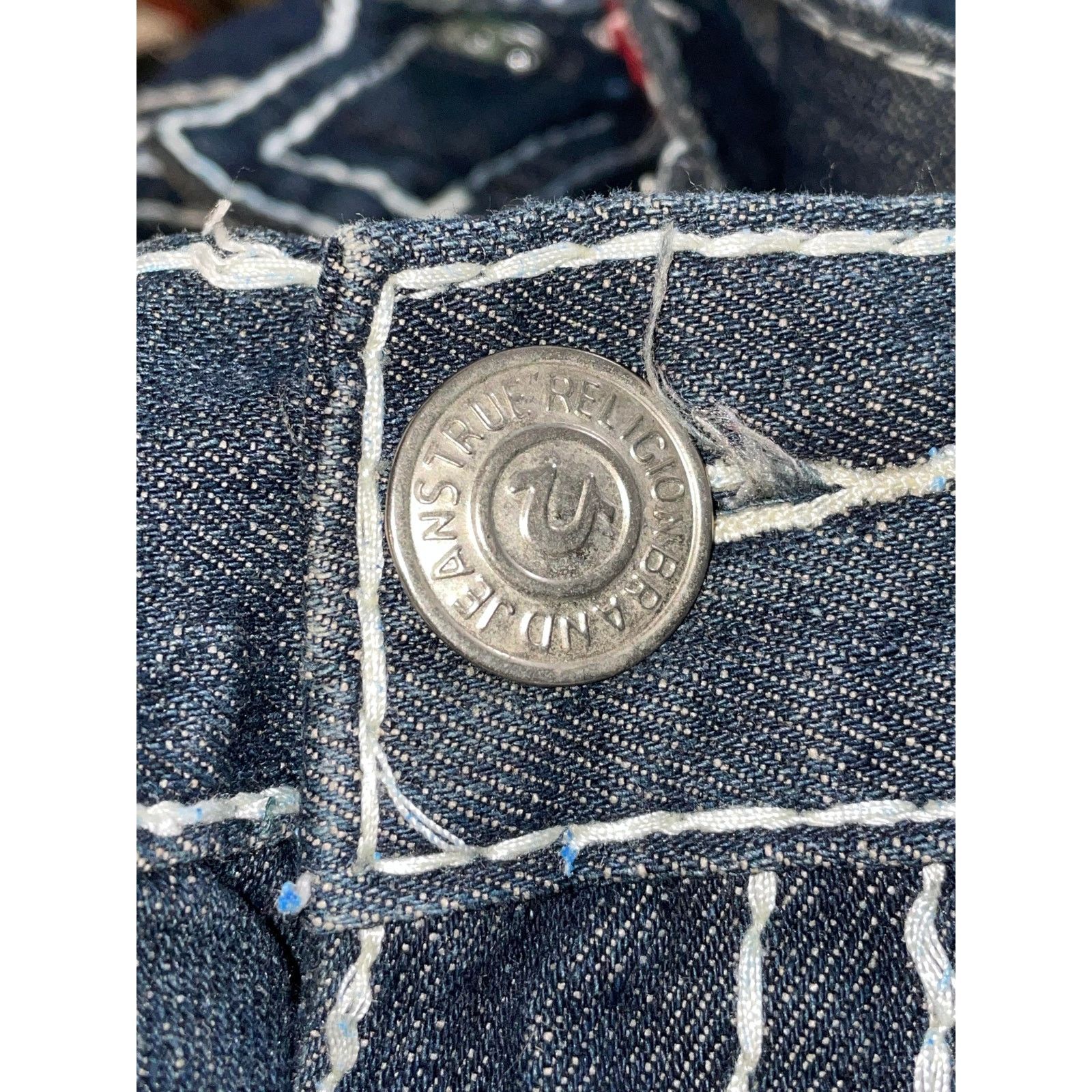 True Religion True Religon Dark Wash Distressed Jeans Size US 36 / EU 52 - 6 Thumbnail