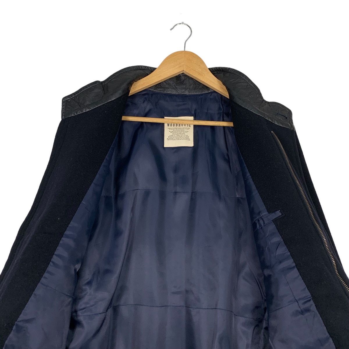 Japanese Brand WOODHOUSE Black Wool Jacket Type A2 #1153-C53 Size US L / EU 52-54 / 3 - 12 Thumbnail