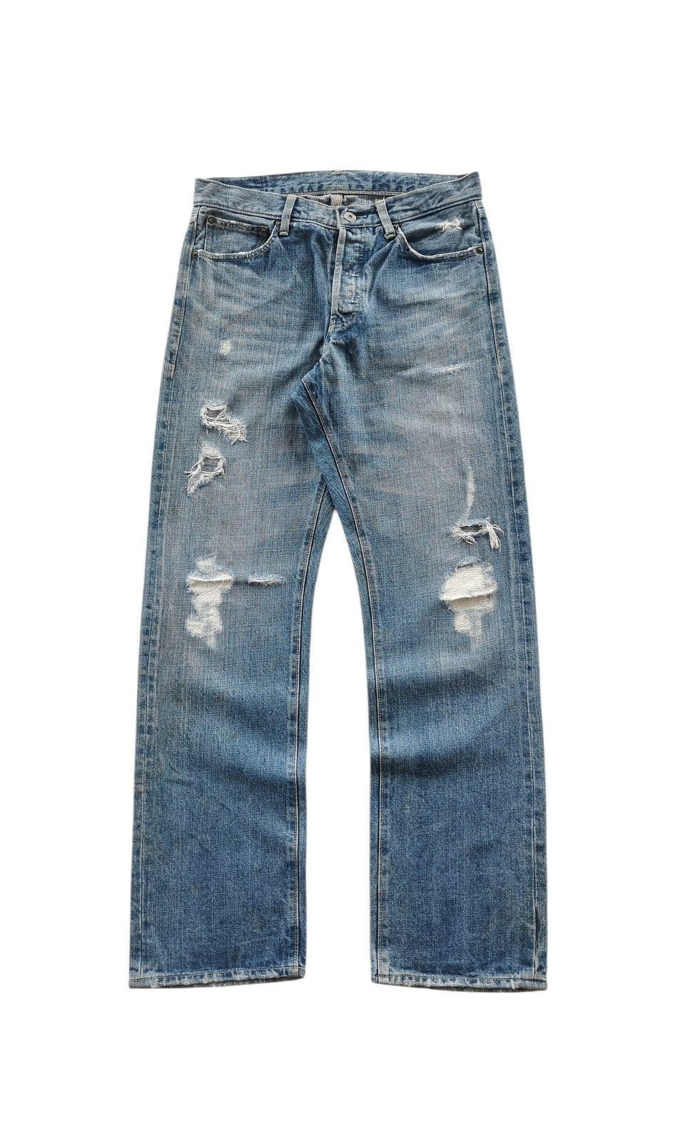 Japanese Brand Journal Standard Distressed Thrashed Jeans