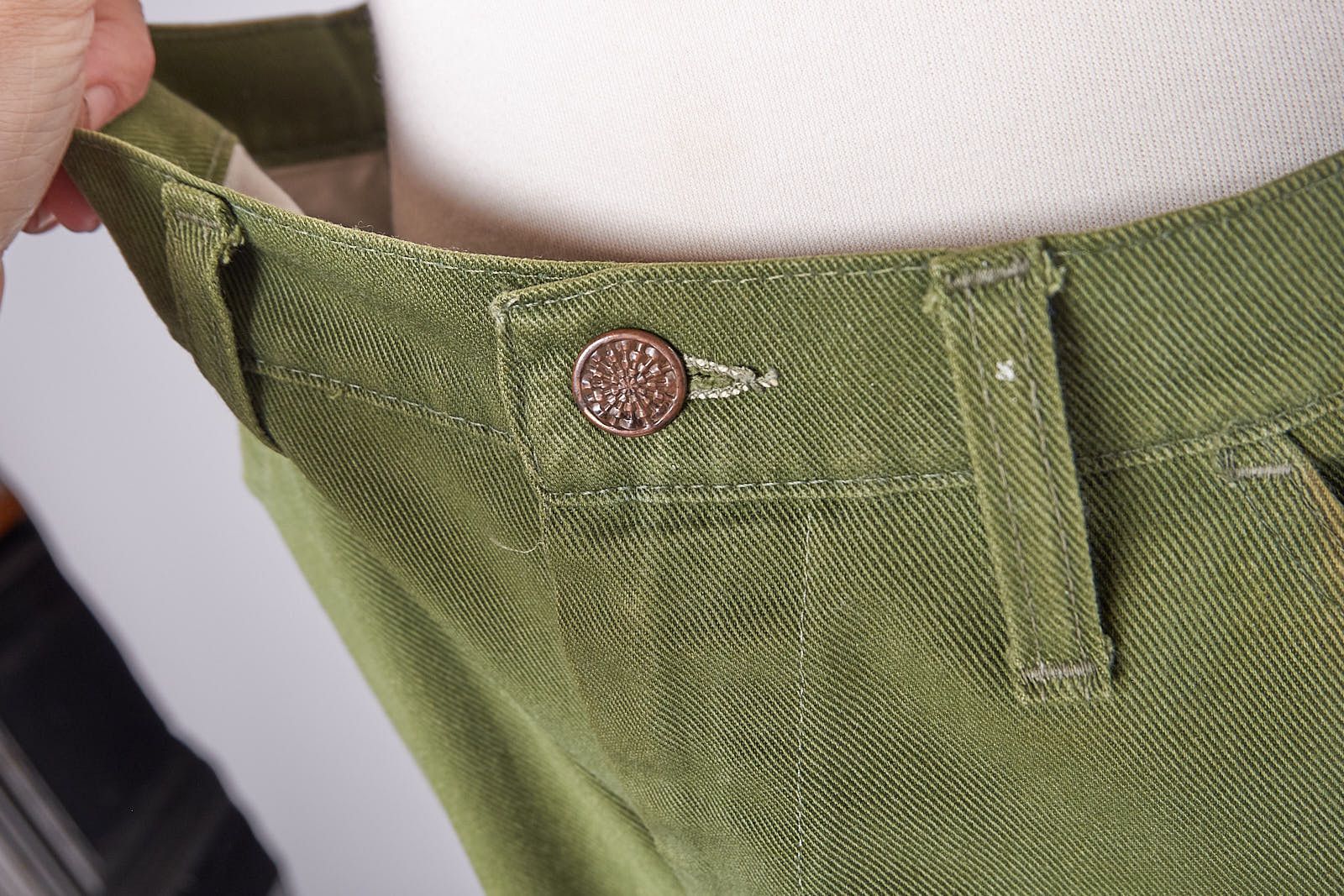 Vintage 1970s Green Trousers Paint Splatter Pants Military Size US 34 / EU 50 - 7 Thumbnail