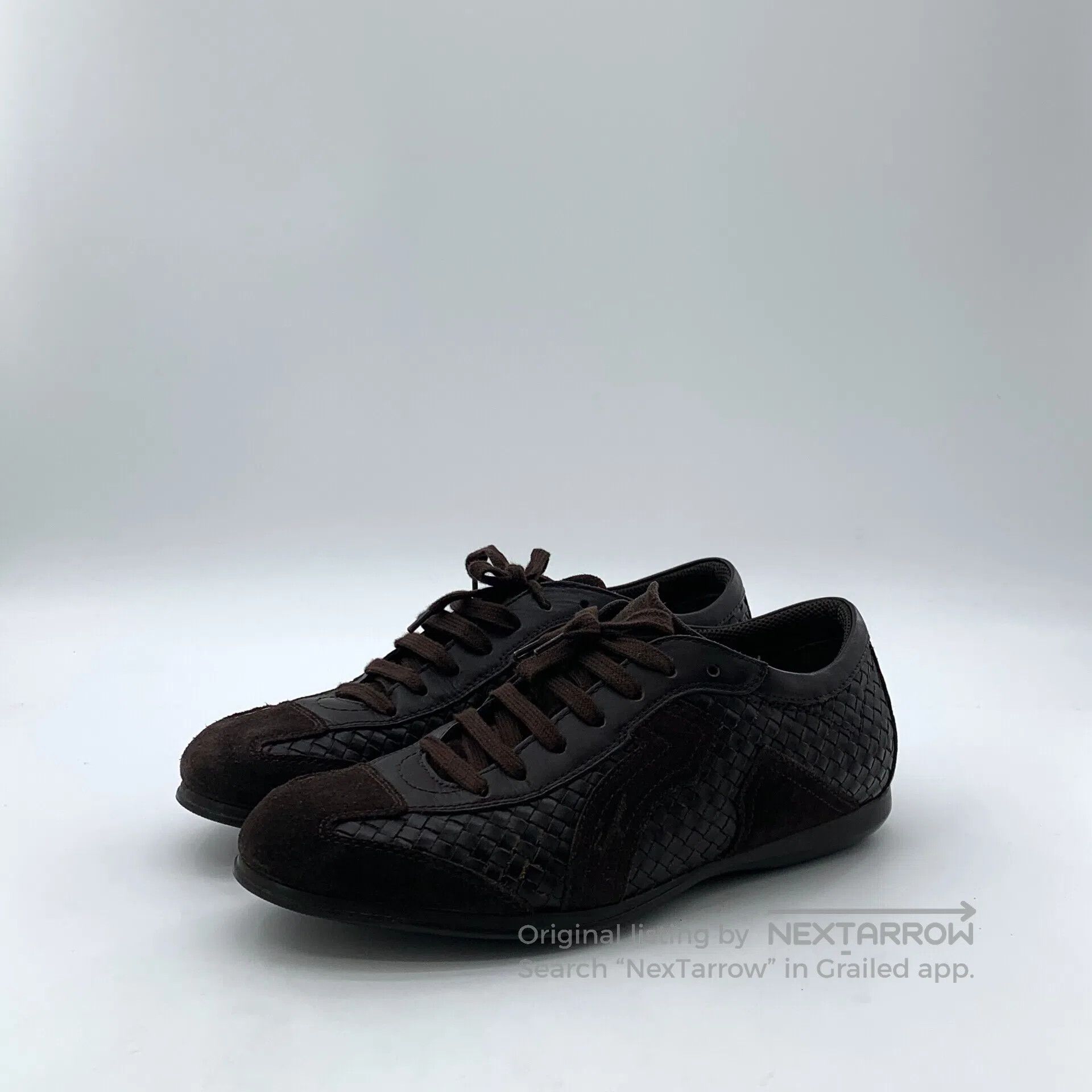 Salvatore Ferragamo Salvatore Ferragamo Dark brown woven laced casual flat loa Size US 7 / EU 40 - 1 Thumbnail