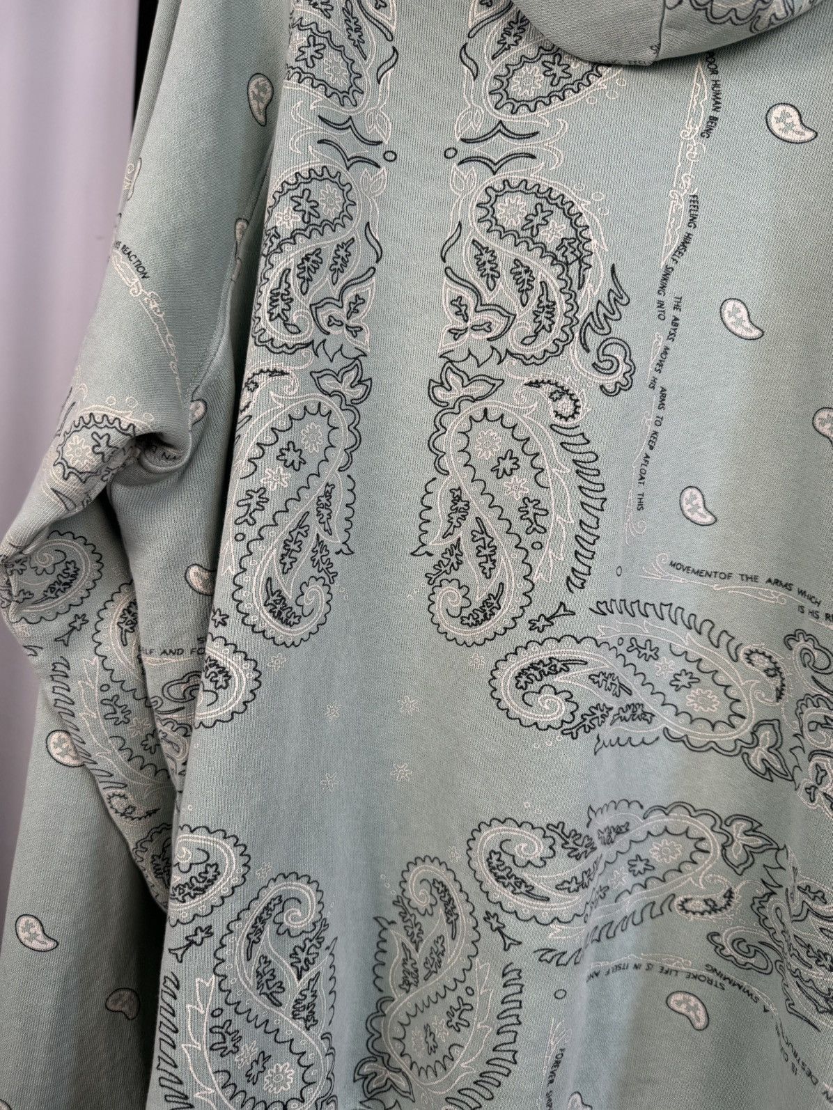 Raf Simons 🚭ARCHIVE GRAIL🚭 F/W 2004-2005 "WAVES" SEAFOAM PAISLEY HOODIE Size US XL / EU 56 / 4 - 18 Thumbnail