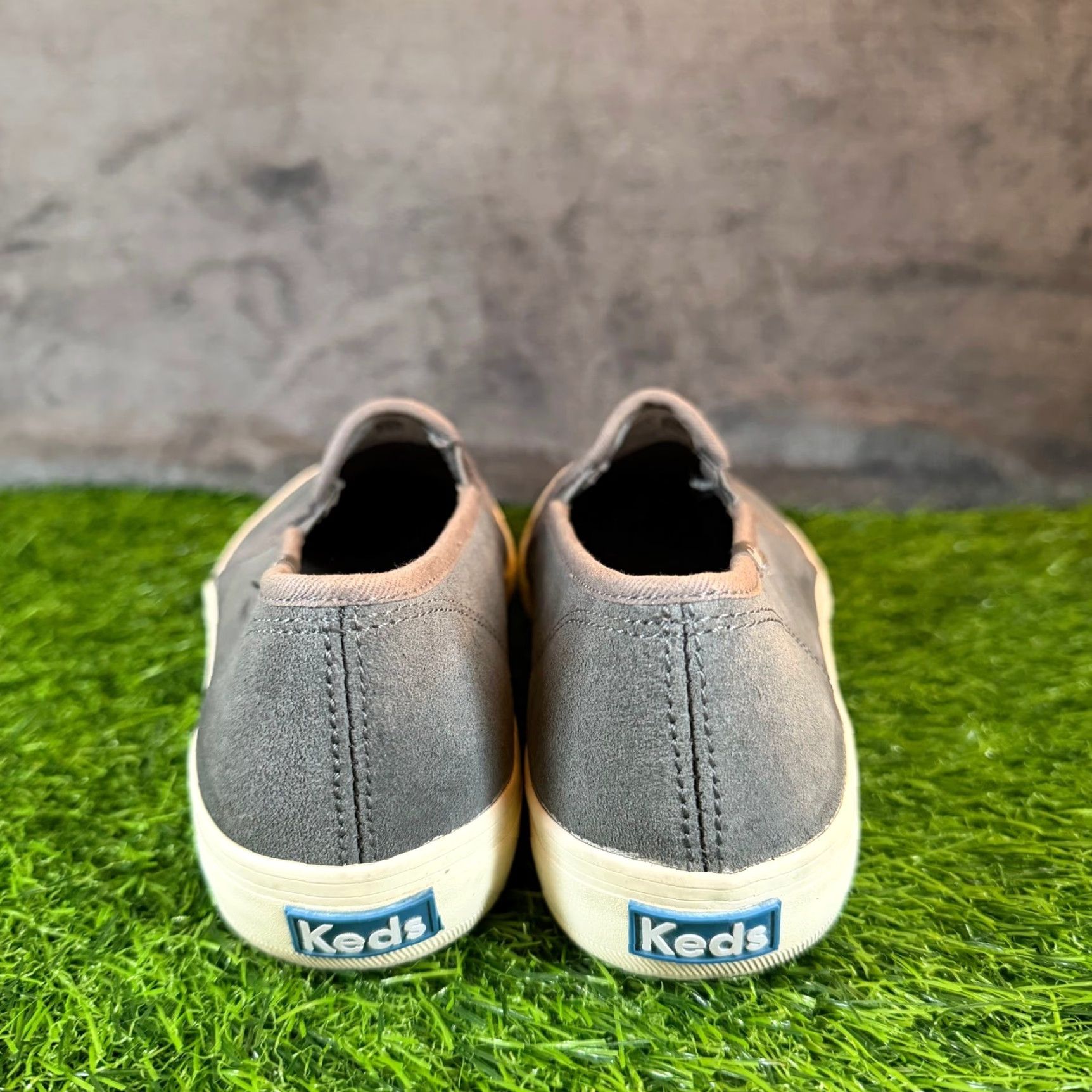 Keds Keds Double Decker Sneaker Slip On Grey Perforated Suede Womens 7.5 Shoes Casual Comfort Size US 5 / IT 35 - 6 Thumbnail