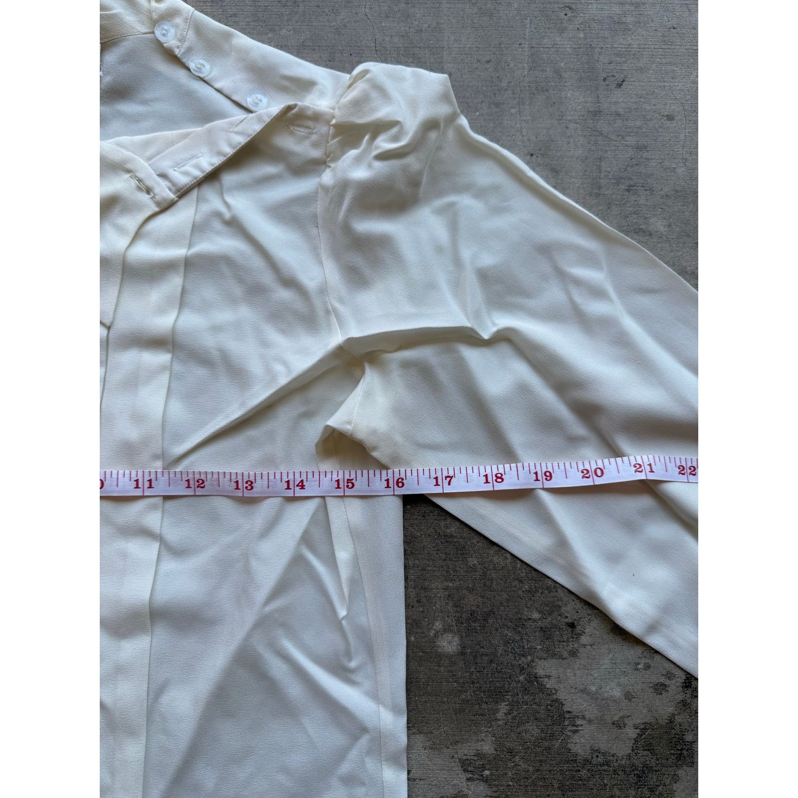 Vintage VTG 1980s Asymetrical Collar White Pleated Womens Shirt Size S / US 4 / IT 40 - 6 Thumbnail