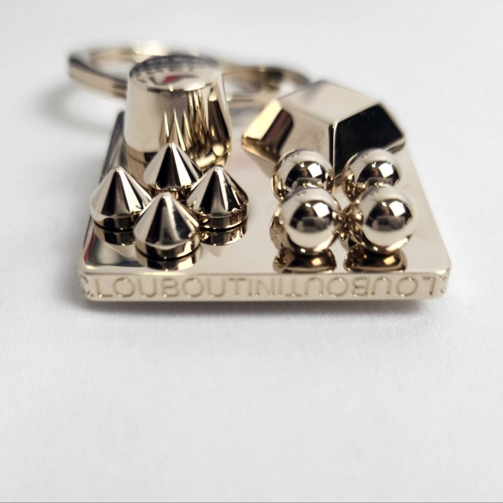 Authentic Christian Louboutin Gold Spike Keychain New