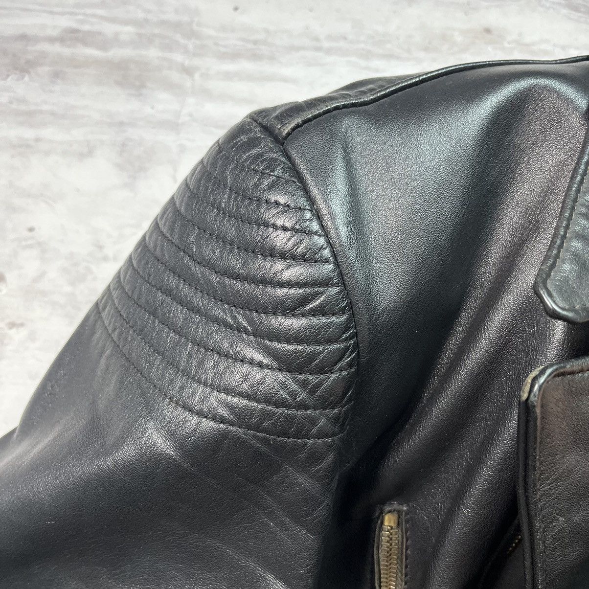 Japanese Brand Vintage Leather Ramones Cropped Jacket YSL Style Washed Rare Size US M / EU 48-50 / 2 - 15 Thumbnail