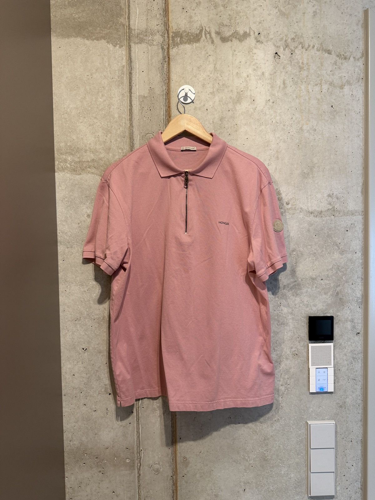 Moncler Moncler Pink Zip Polo Size US XL / EU 56 / 4 - 1 Thumbnail