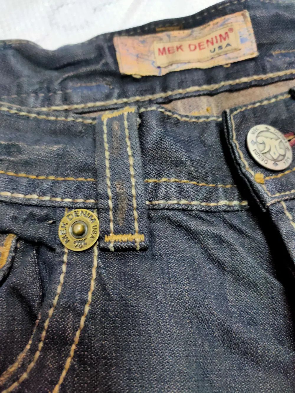 MEK Mek japanese distressed low waist denim Size US 33 - 5 Thumbnail