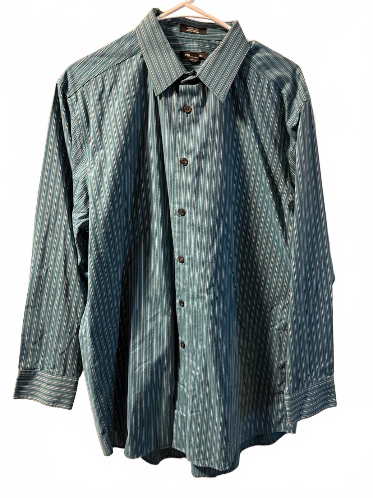 Liz Claiborne Claiborne Wrinkle-Free 100% Cotton Striped ButtonUp Shirt 32 Size 42R - 4 Thumbnail