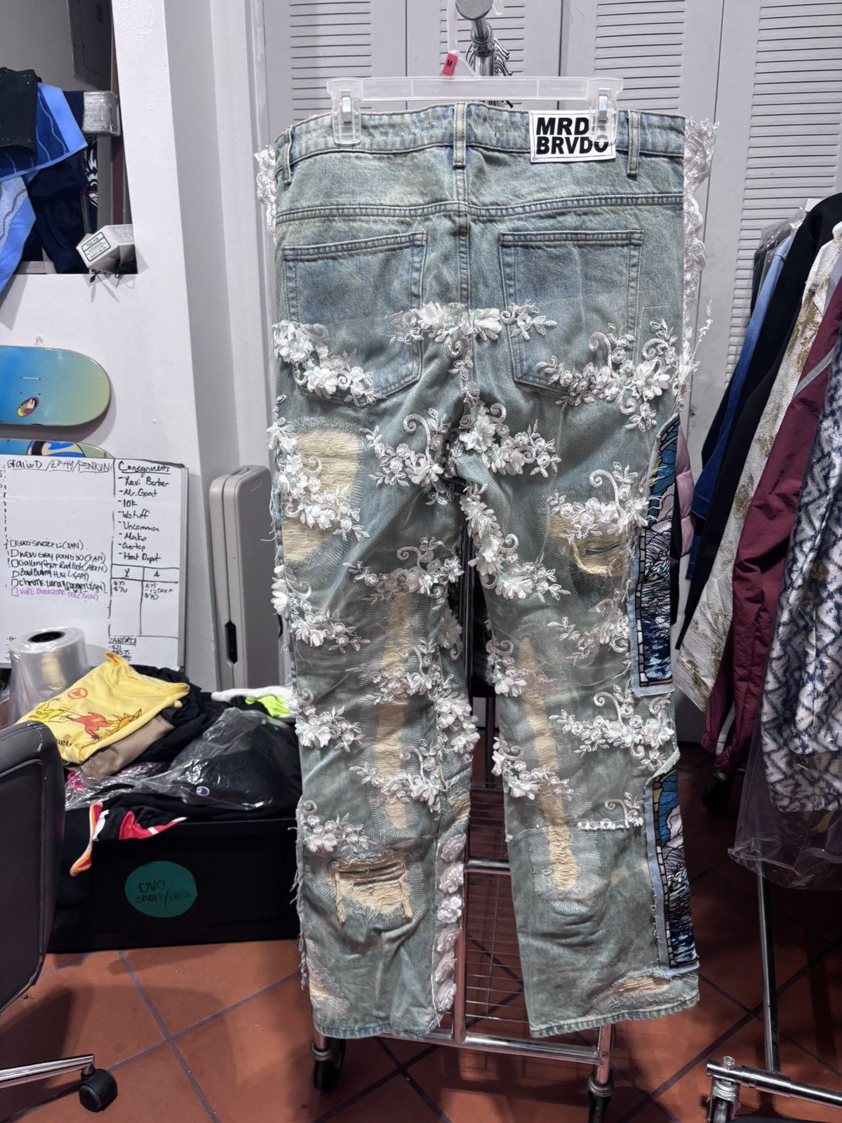 Who Decides War Who Decides War Rhinestone Washed Denim Sky Size US 30 / EU 46 - 9 Thumbnail