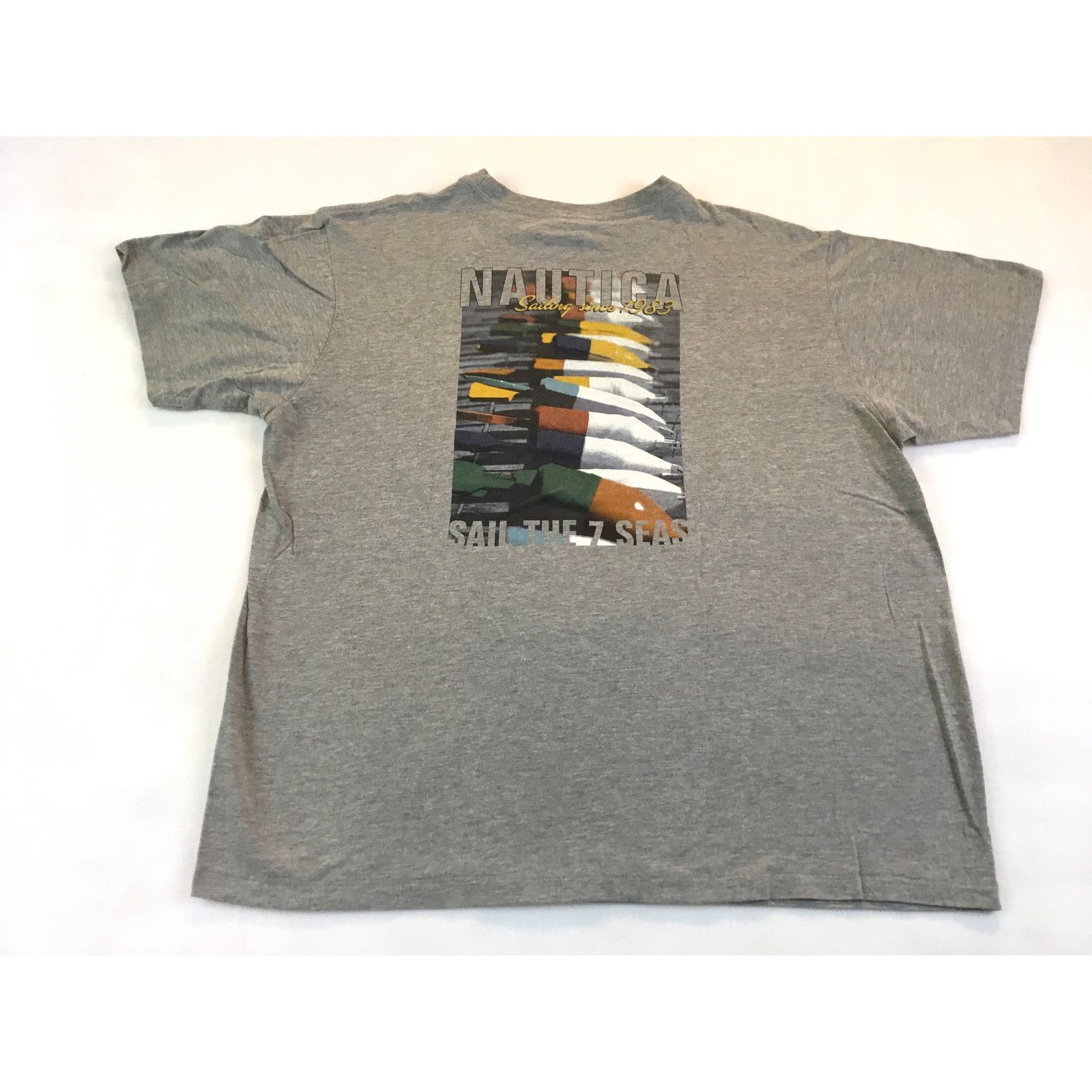 Nautica Nautica Sail The 7 Seas Gray Pocket T-Shirt Size Medium Size US M / EU 48-50 / 2 - 4 Thumbnail