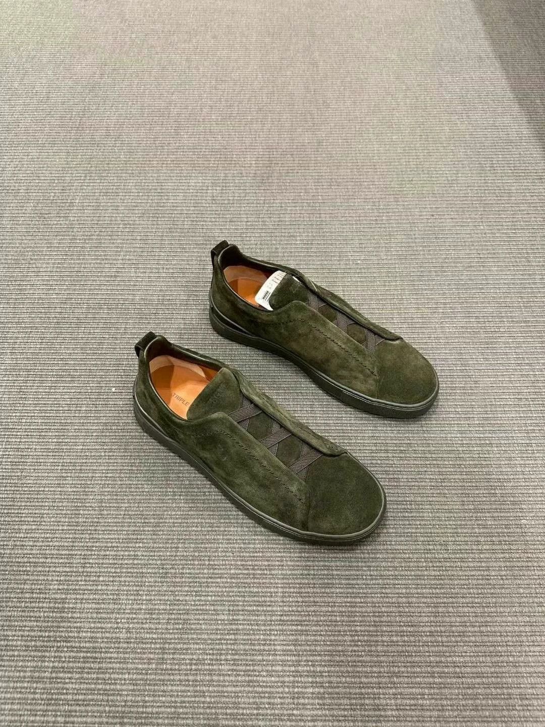 Ermenegildo Zegna Zegna Triple Stitch Dark Green Sneakers Size US 12 / EU 45 - 2 Thumbnail