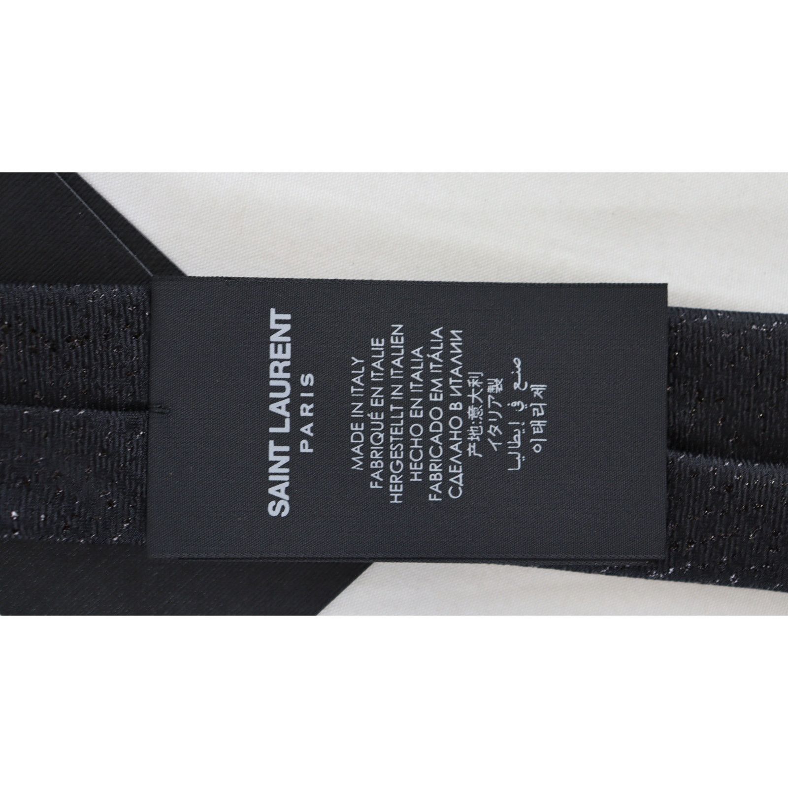 Saint Laurent Paris o1rshd1 Size: L / Tie Cravate Noir Givre in Black Size ONE SIZE - 4 Thumbnail