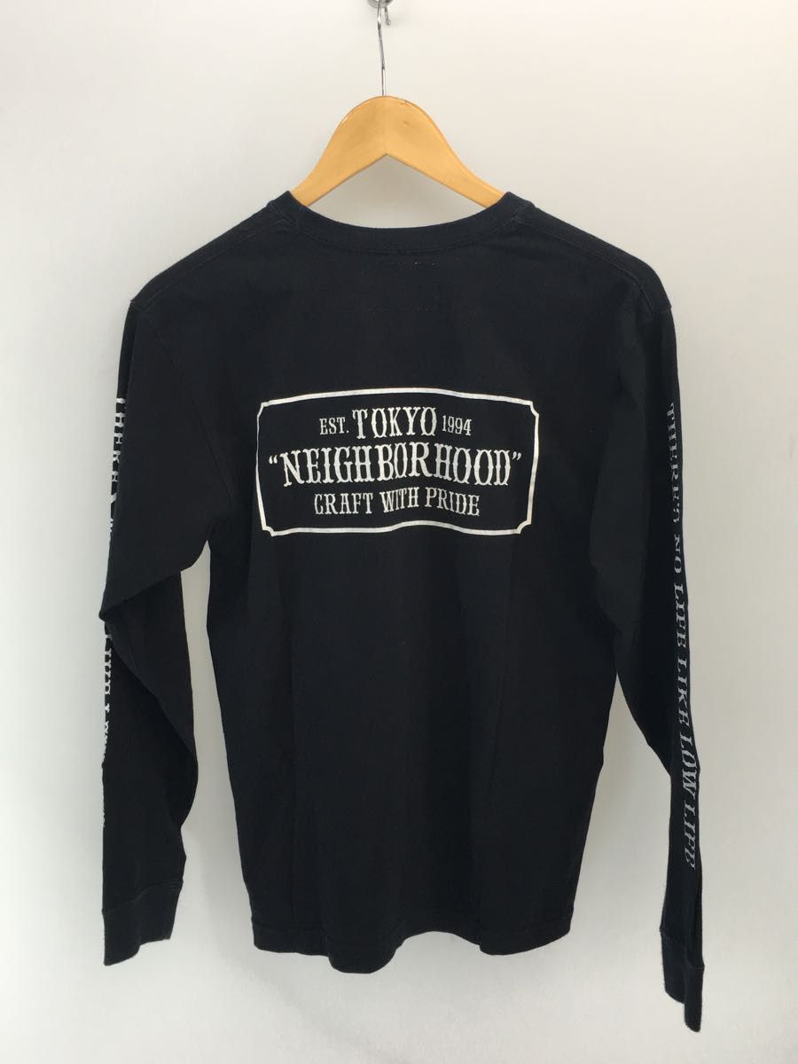 T-Shirt Cotton Long Sleeve Pullover Crewneck LogoPrint Black
