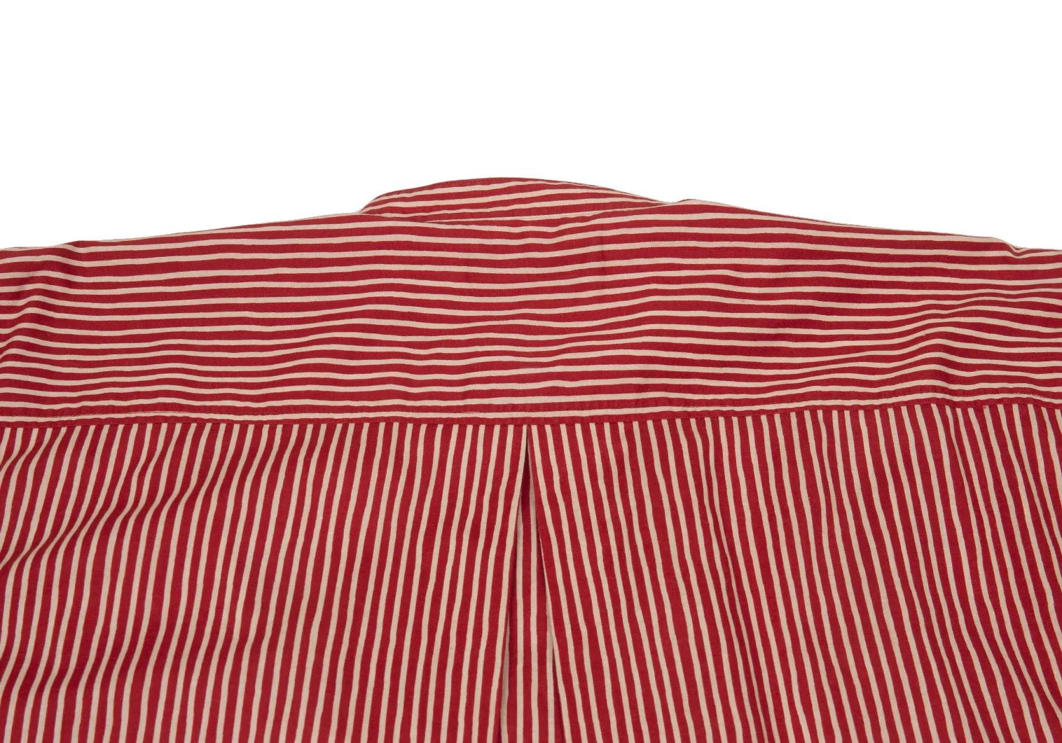 Issey Miyake Cotton Stripe Band Collar Pullover Shirt Red Cream Size US S / EU 44-46 / 1 - 15 Thumbnail