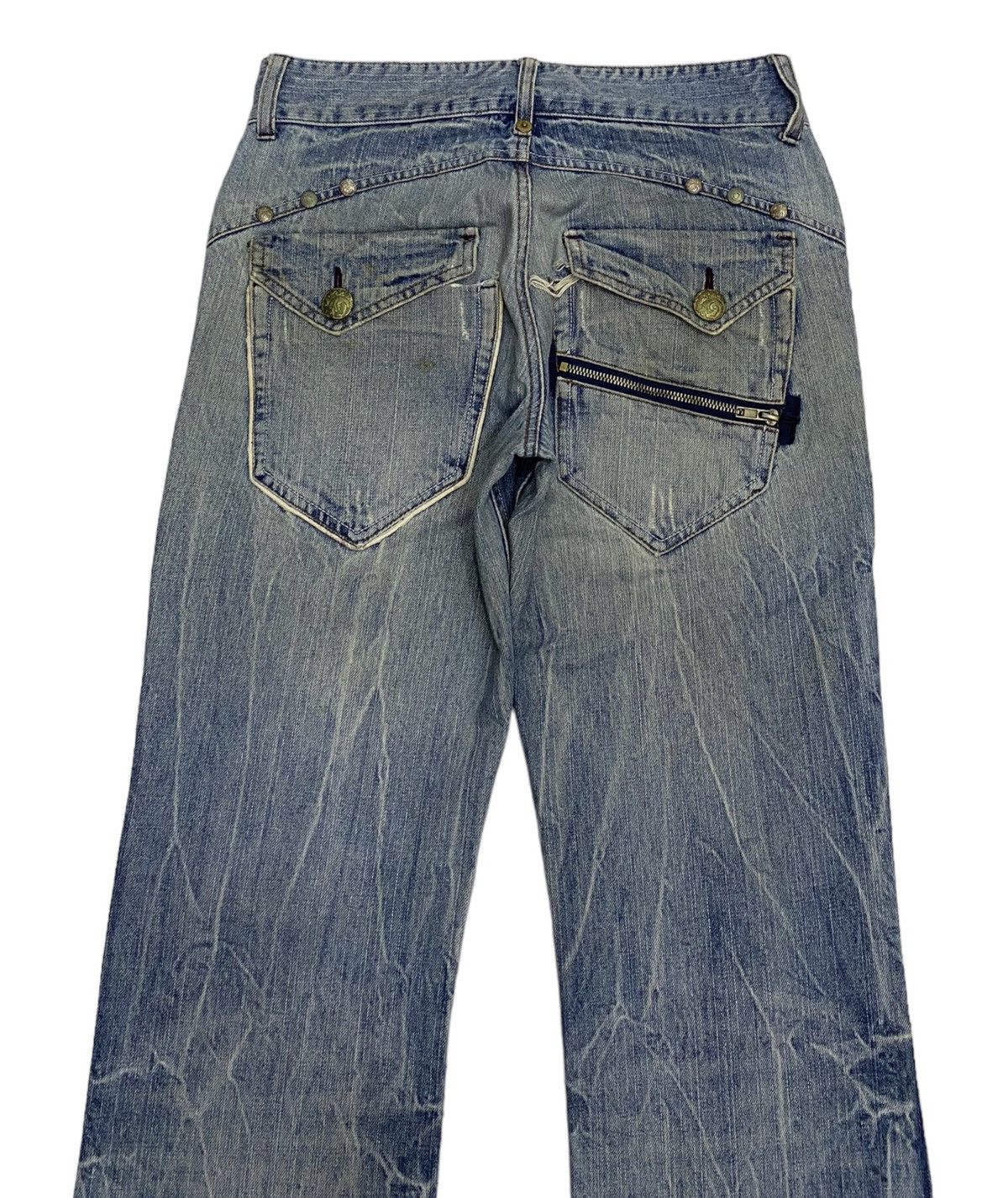 Hysteric Glamour FLARE JEANS🔥OILCAKE DISTRESSED DENIM FLARE DENIM JEANS Size US 29 - 4 Thumbnail