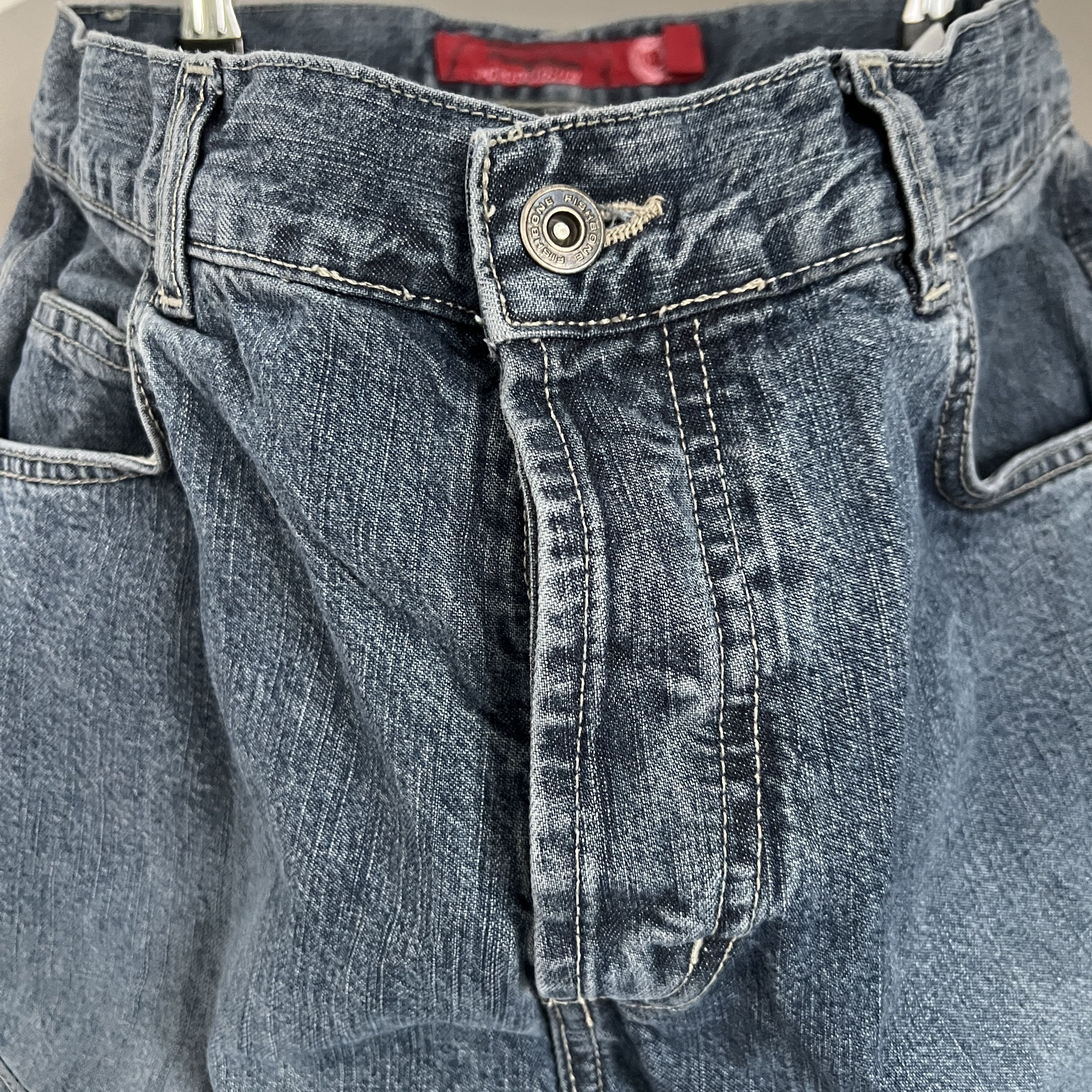 Other FISHBONE Vintage Stone Used Moto Wide Blue Jeans Size L Size US 32 / EU 48 - 10 Thumbnail