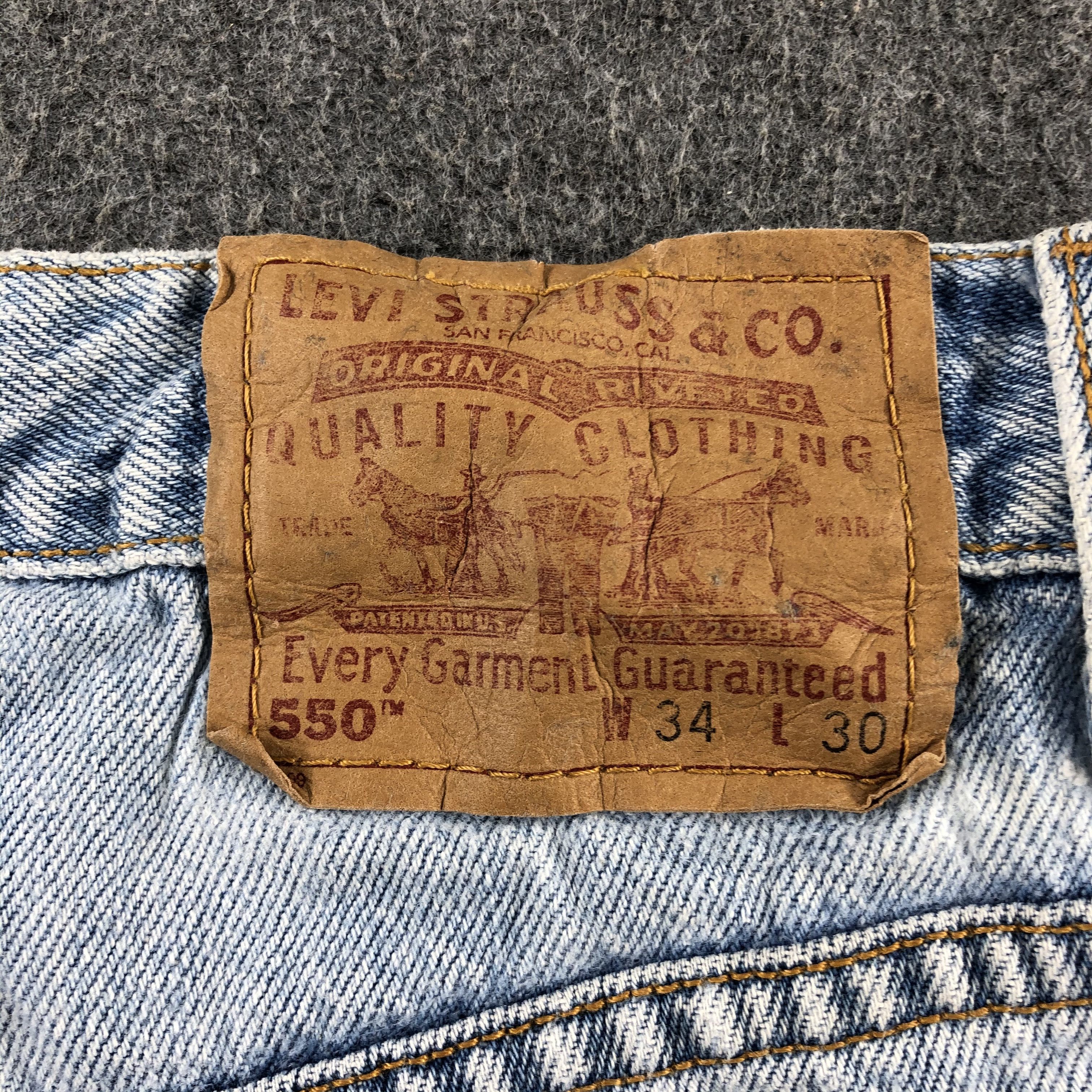 Levi's 90s Vintage Blue Wash Levis 550 Jeans-J2608 Size US 32 / EU 48 - 5 Thumbnail