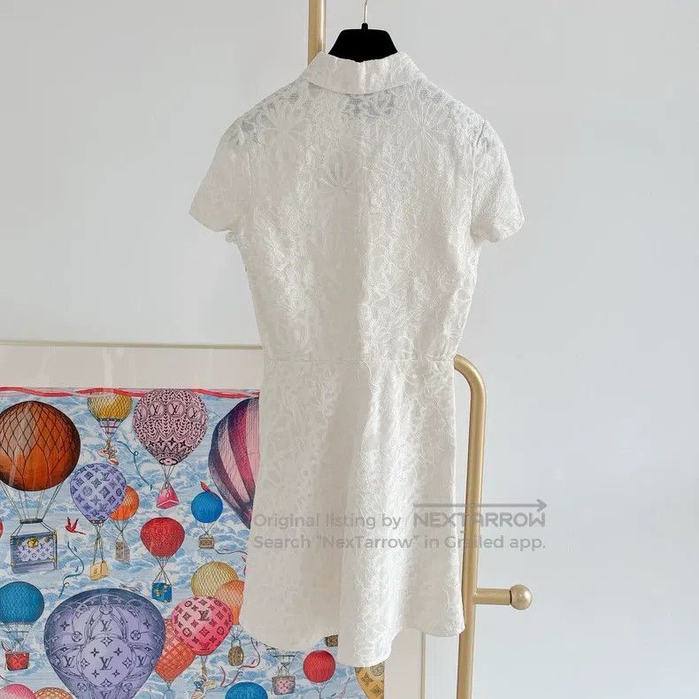 Valentino Valentino White dark vein jacquard dress Size S / US 4 / IT 40 - 2 Thumbnail
