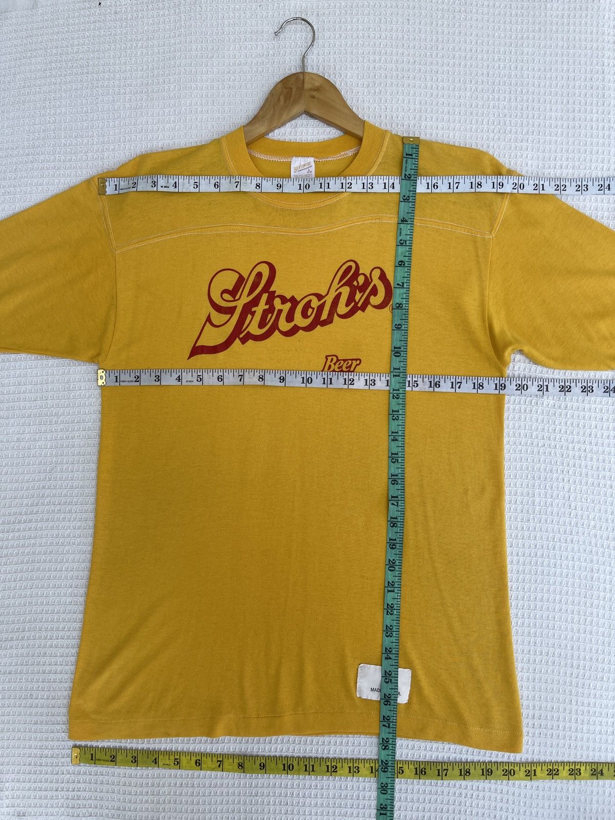 Budweiser × Vintage Last Drop🔥Rare🔥Vintage80s Stroh’s Beer Raglan Ringer T-Shirt Size US L / EU 52-54 / 3 - 11 Thumbnail