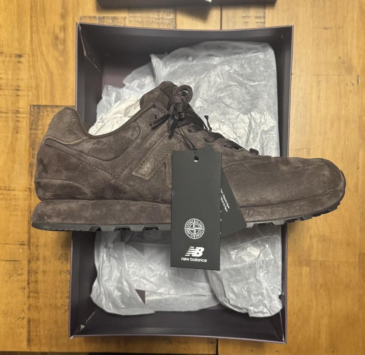 New Balance × Stone Island NWT New Balance 574 LegacyStone Island Ghost Dark Brown 10.5 Size US 10.5 / EU 43-44 - 2 Thumbnail