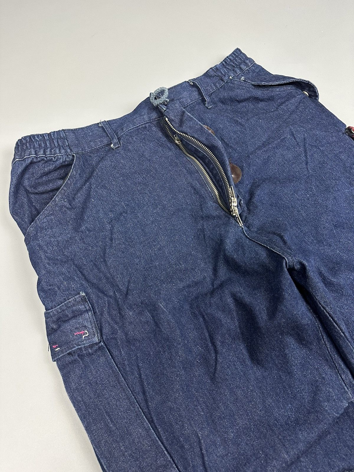If Six Was Nine × Le Grande Bleu (L.G.B.) 🔥Rare🔥Kapital Inspired Baggy Twist Waist Sashiko Denim Size US 35 - 9 Thumbnail