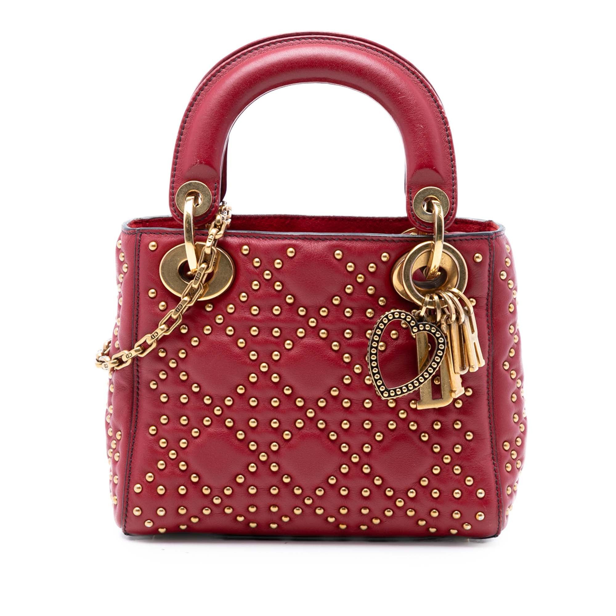 Dior Mini Lambskin Cannage Studded Supple Lady Dior Size ONE SIZE - 1 Thumbnail