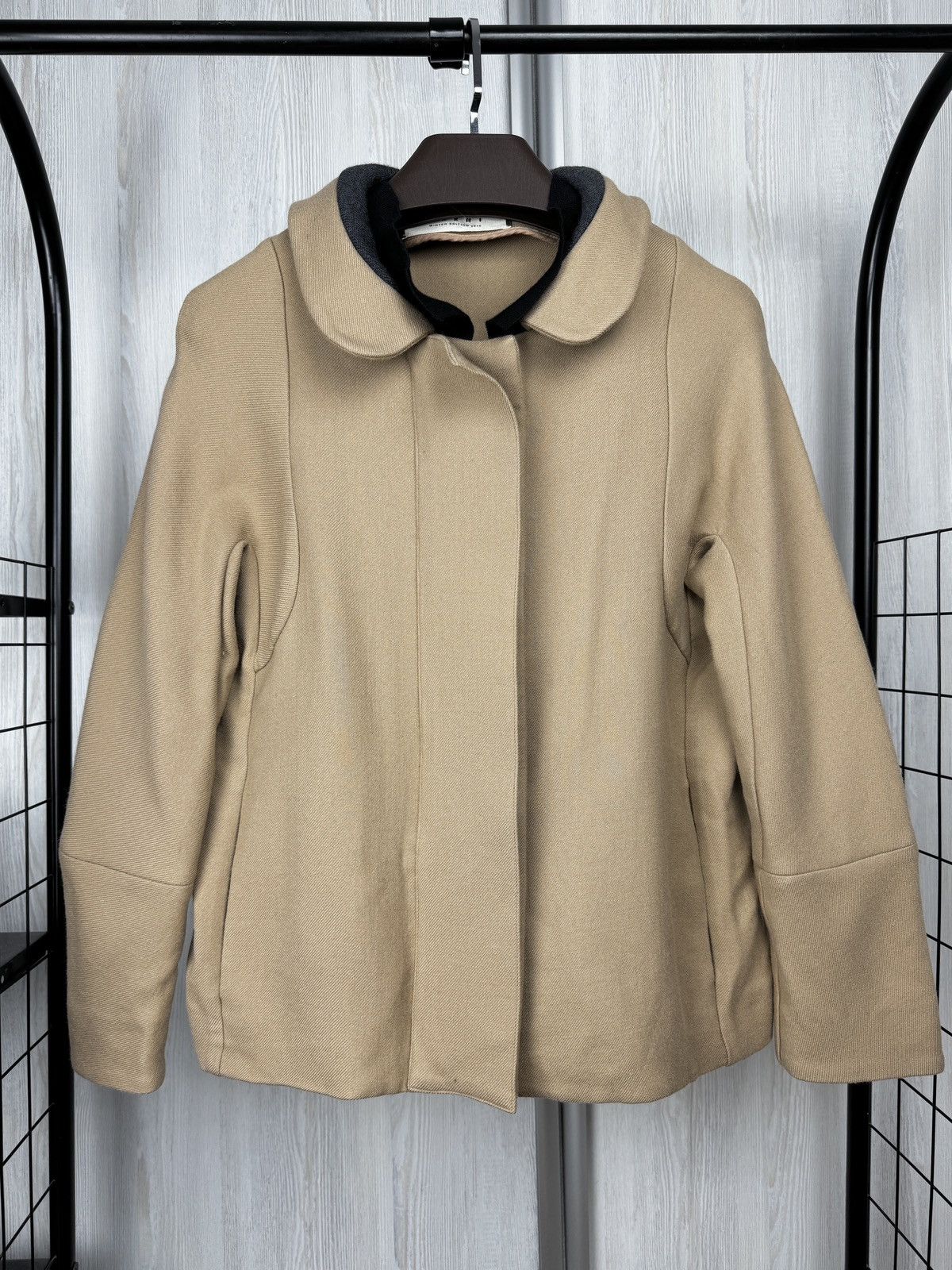 Marni Marni Women's Jacket Size 42 Tan 100% Wool Bomber Coat Size M / US 6-8 / IT 42-44 - 2 Thumbnail