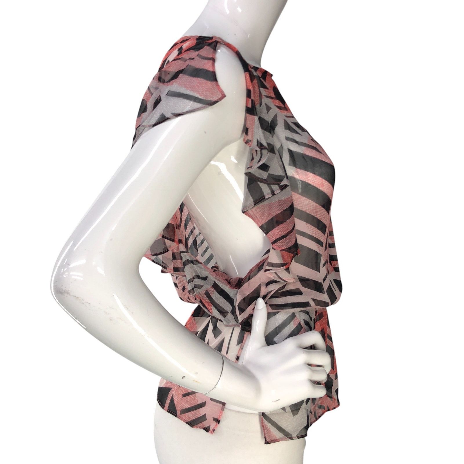 Diane von Furstenberg Diane Von Furstenberg DVF Sz 6 Top Sheer Drawstring NO CAMI Size M / US 6-8 / IT 42-44 - 9 Thumbnail
