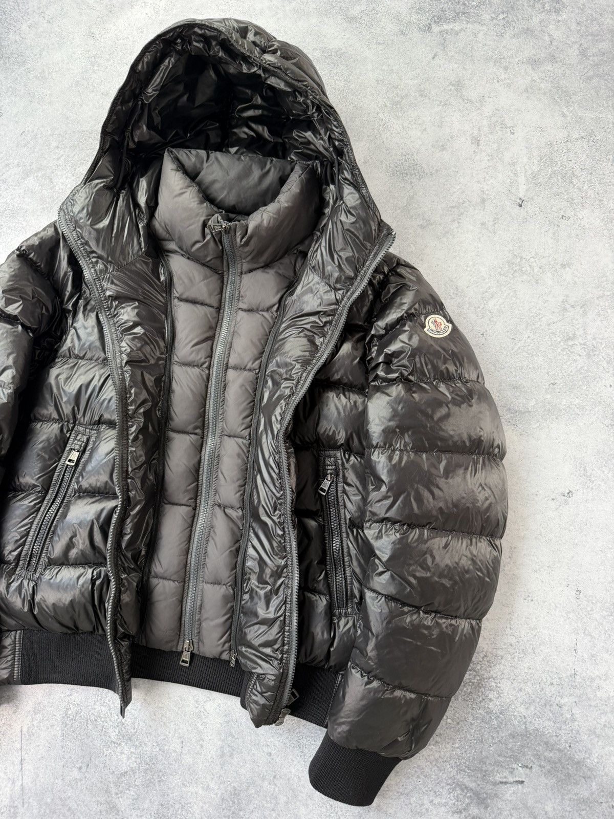 Moncler Moncler black marque giubbotto jacket Size US L / EU 52-54 / 3 - 3 Thumbnail