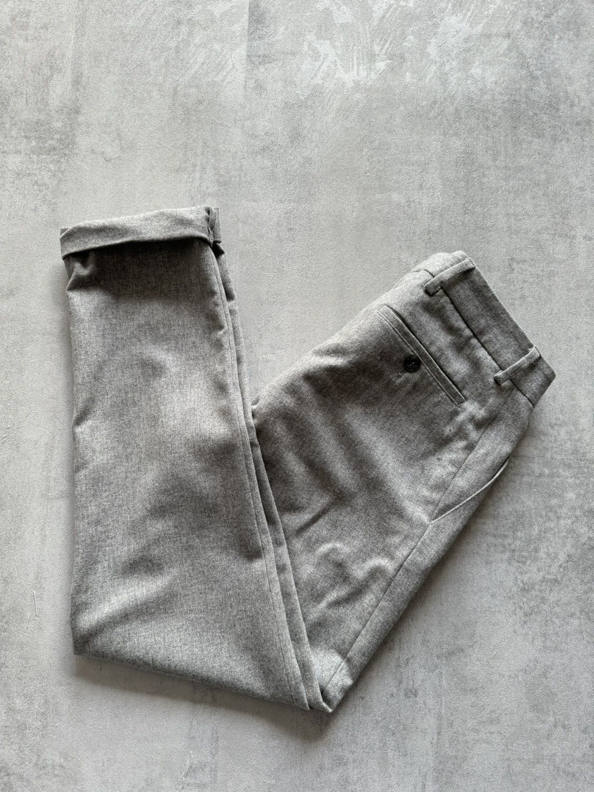 Designer RECYCLED Wool Pants Grey Trousers Uniform For DEDICATED Mens Size US 26 / EU 42 - 3 Thumbnail
