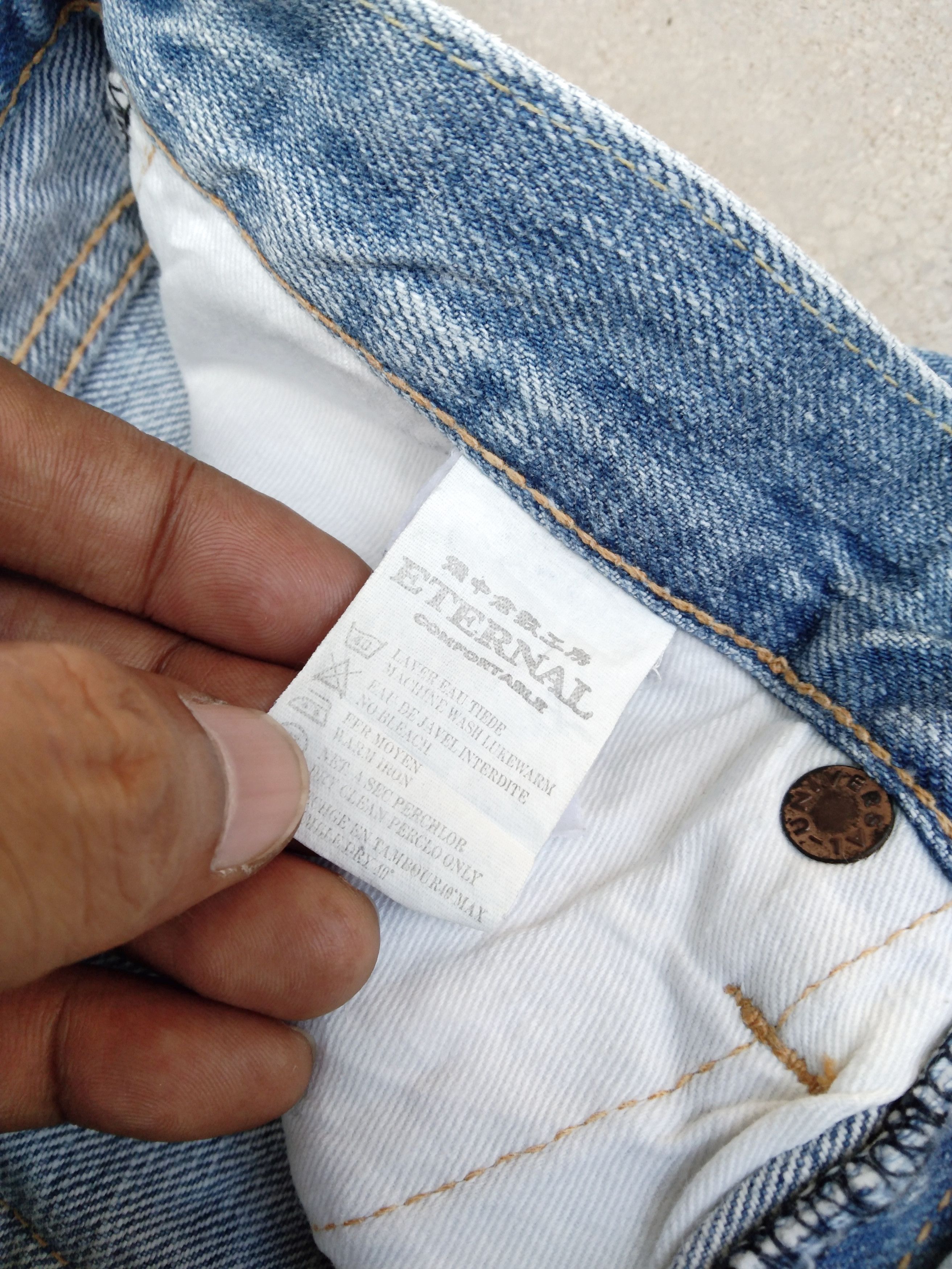 Japanese Brand Vintage Faded Blue Eternal Distressed Jeans 29x30 Size US 29 - 7 Thumbnail