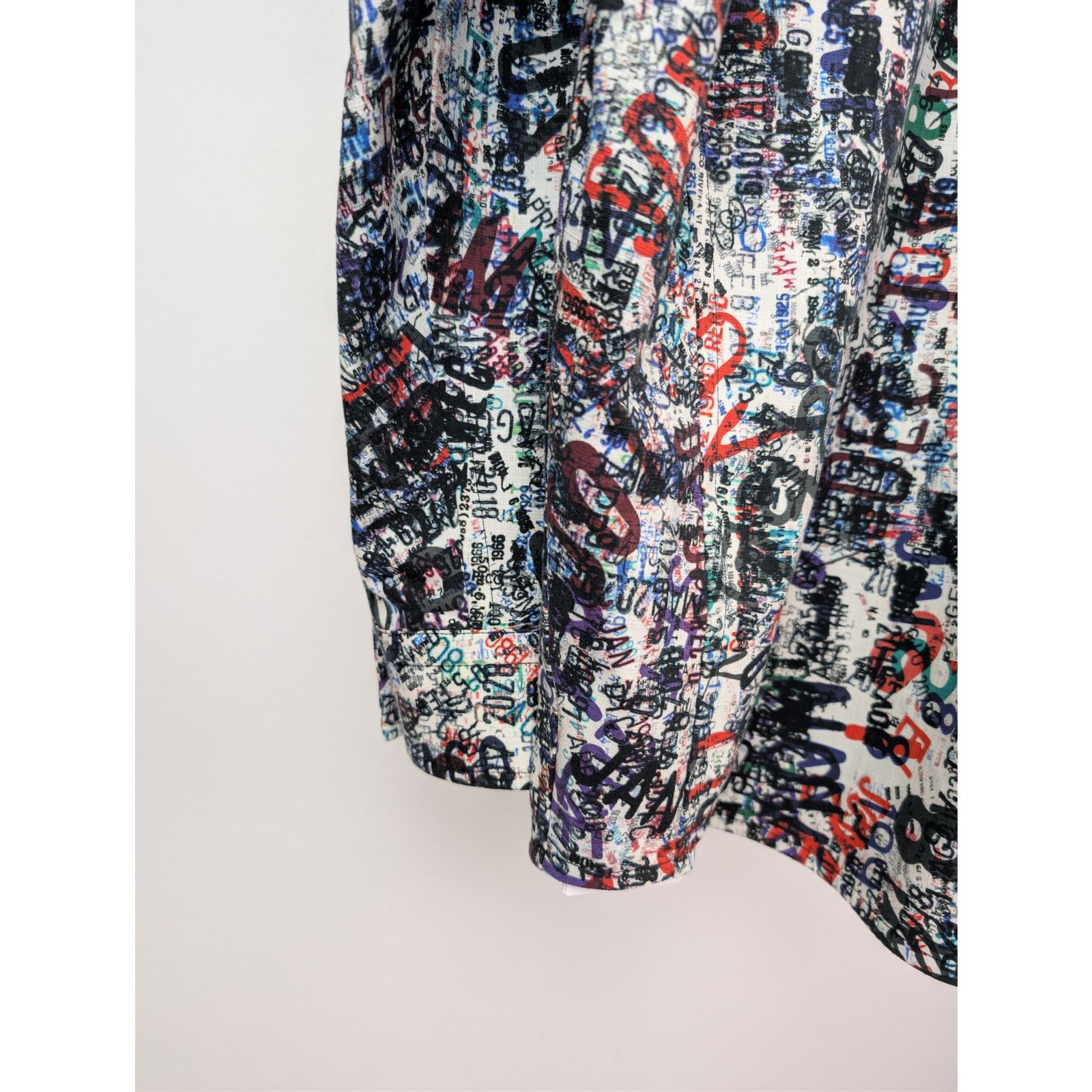 Bottega Veneta o1rshd1 Cotton Wool Date Memory Print Shirt in Chalk / Multi Size US L / EU 52-54 / 3 - 14 Thumbnail