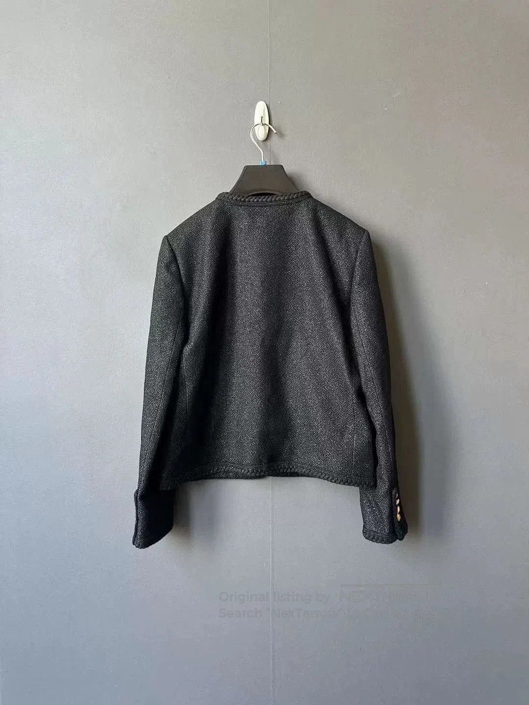 Chanel Celine Black Tweed Gold Button Jacket. Size S / US 4 / IT 40 - 2 Thumbnail