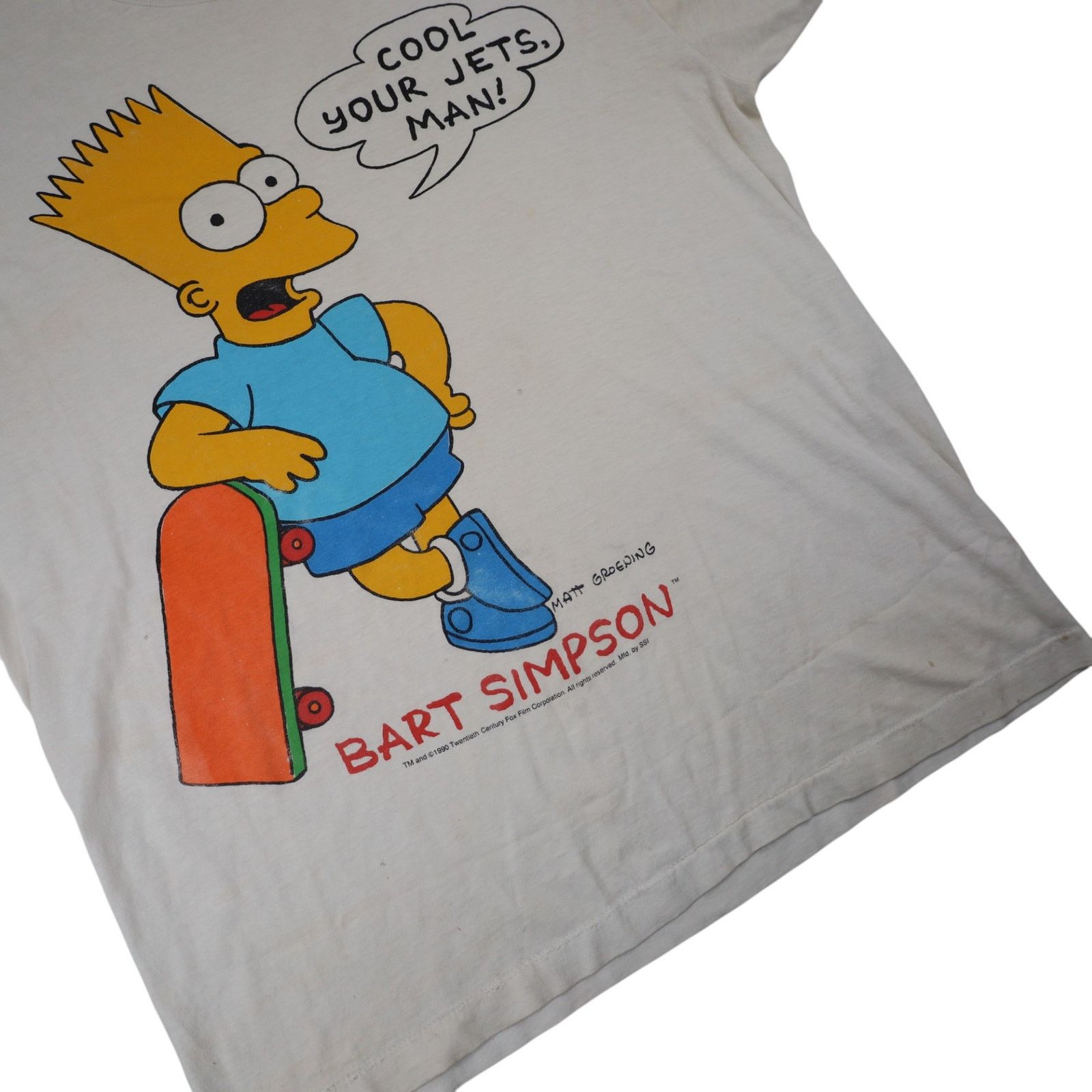 The Simpsons × Vintage VTG 1990 Bart Simpson "Cool Your Jets Man" Graphic T Shirt Size US L / EU 52-54 / 3 - 3 Thumbnail
