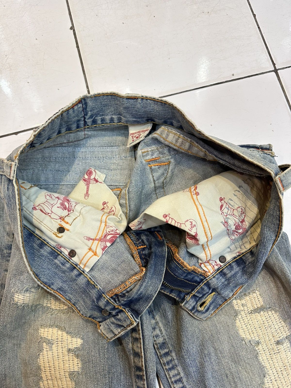 True Religion Distressed True Religion Chief Keef Flare Jeans Y2K Goa Lgb Size US 33 - 9 Thumbnail