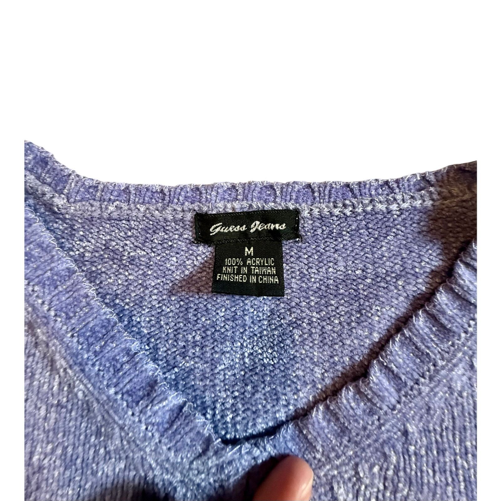 Guess Rare Vintage Y2K Guess Jeans Lavender Sweater Stripe Detail Size M / US 6-8 / IT 42-44 - 4 Thumbnail